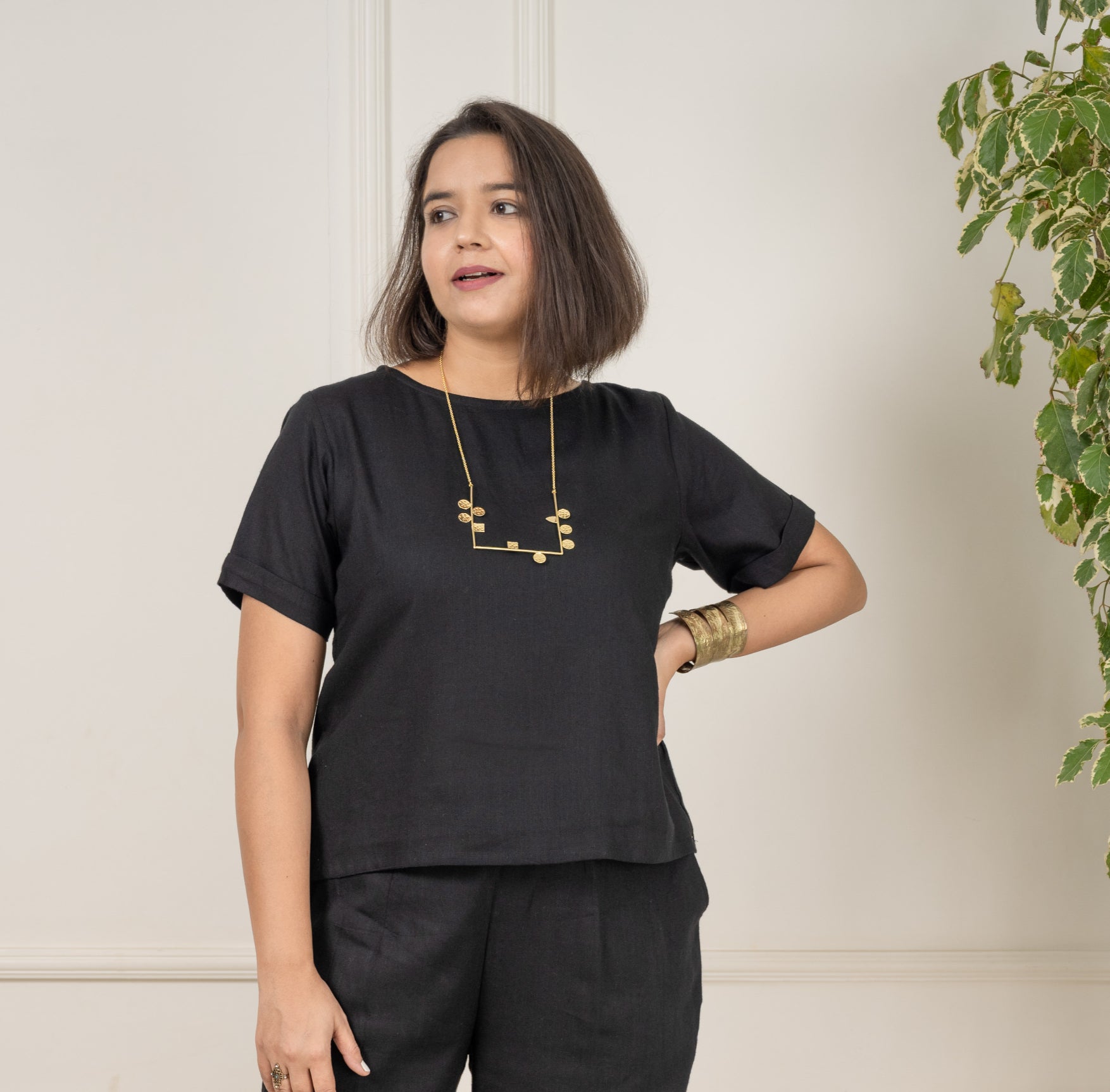 Linen Black Top image 0