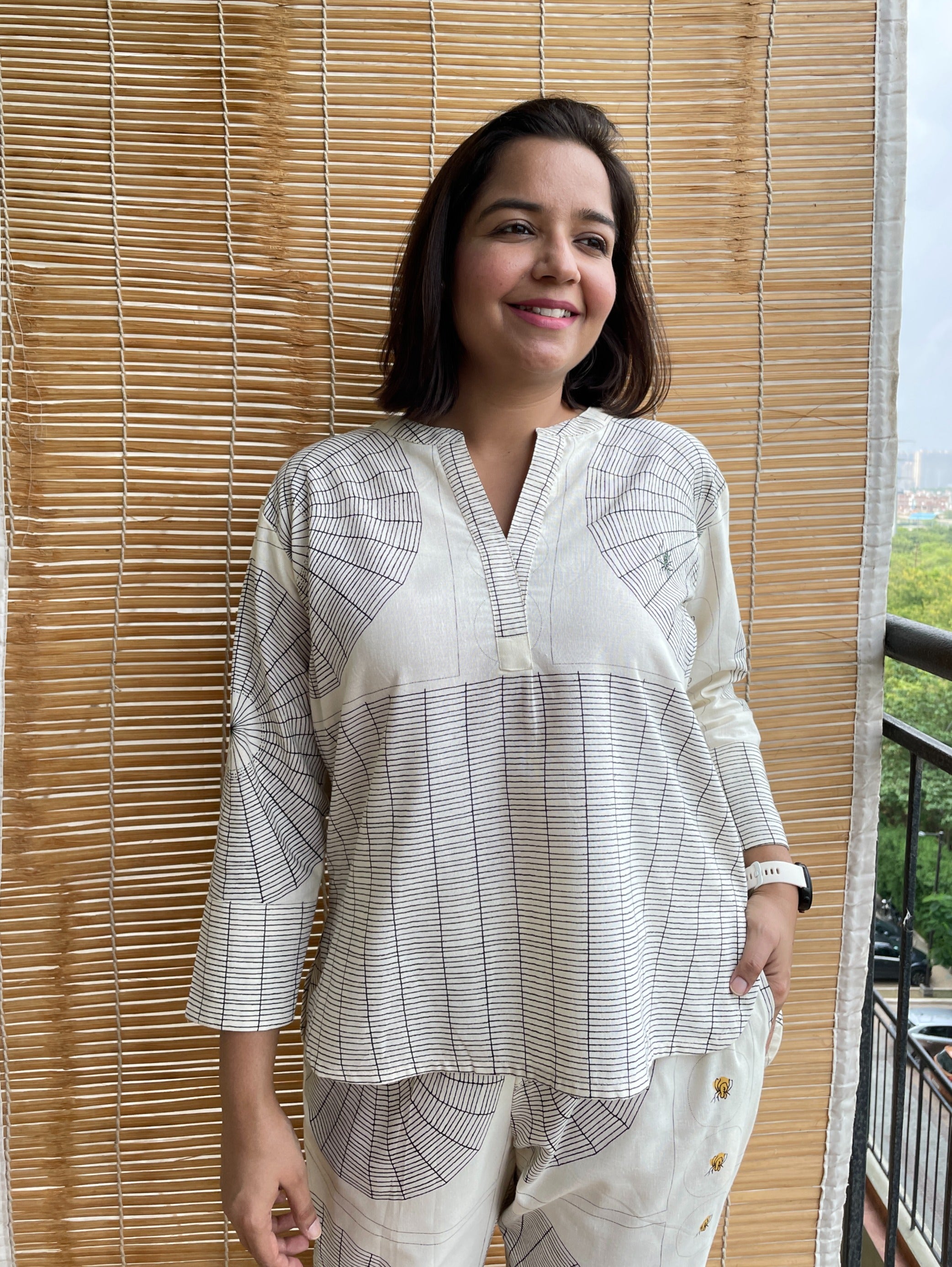 Quirky Print Beige Co-ord image 2