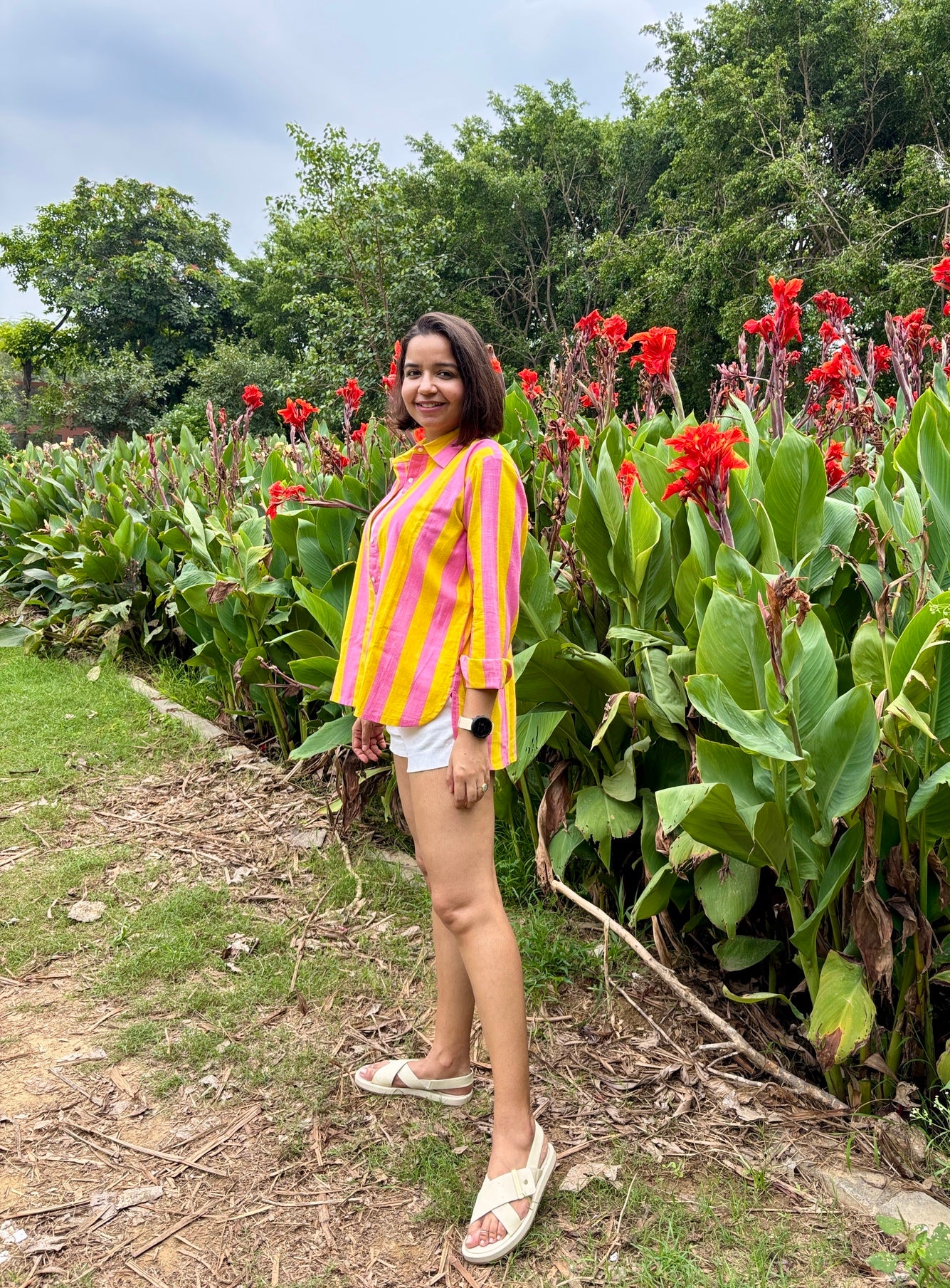 Sunbeam Yellow Stripe Cotton-Linen Shirt image 1