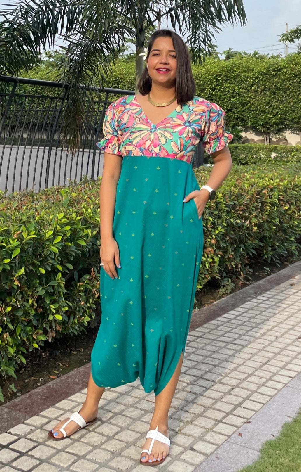 Green Dhoti Jumpsuit image 0