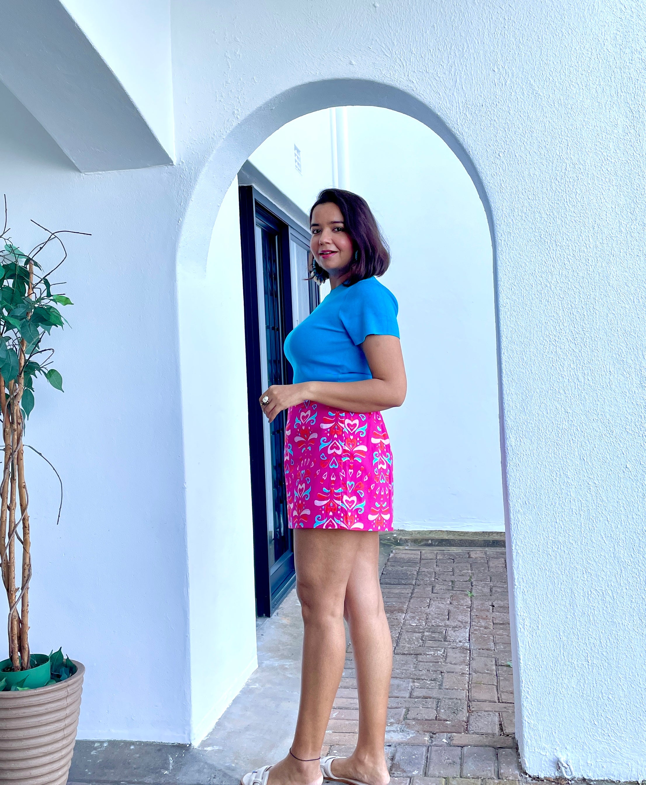 Pink Printed Mini Skirt image 2