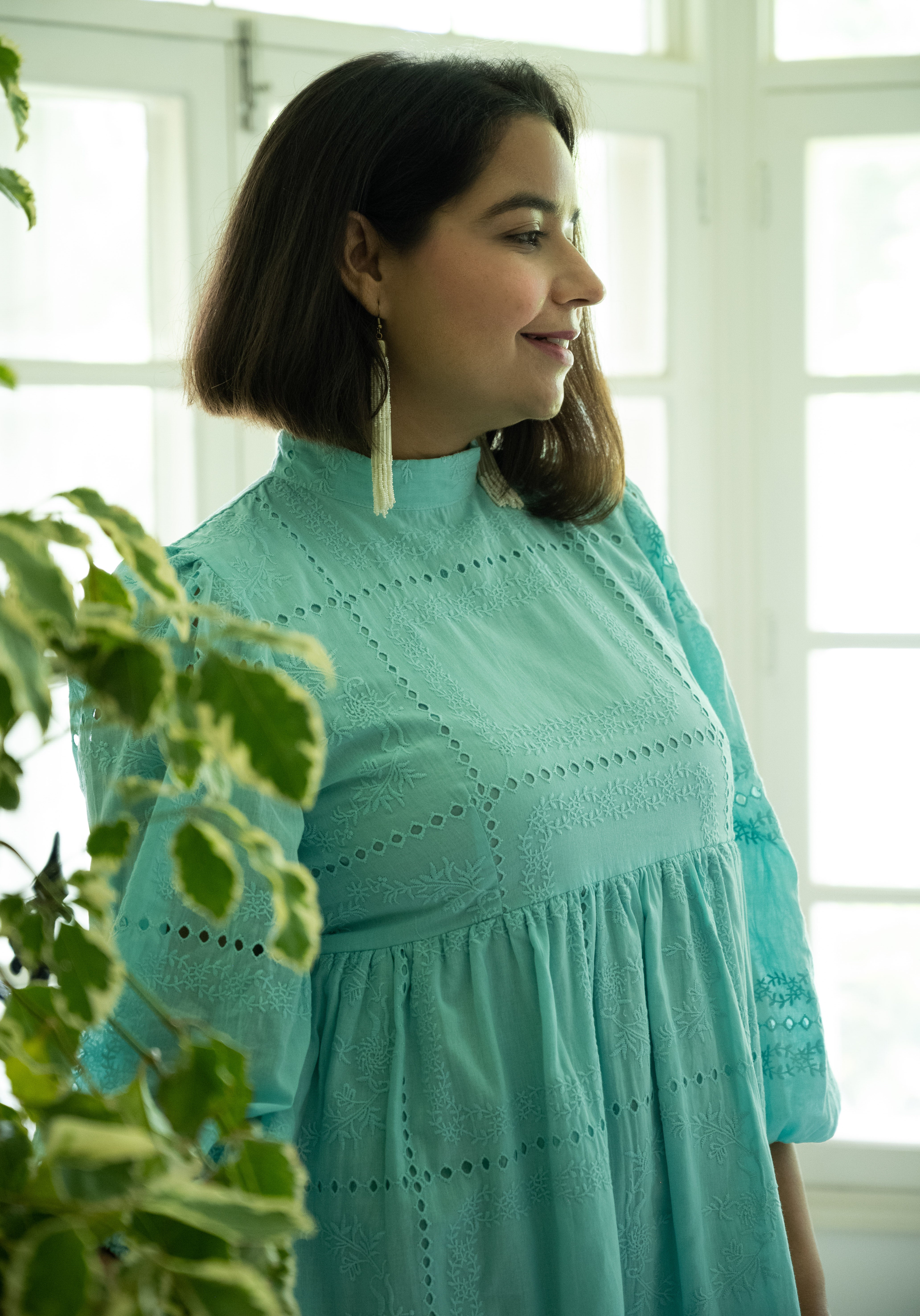 Aqua Schiffli Dress image 6