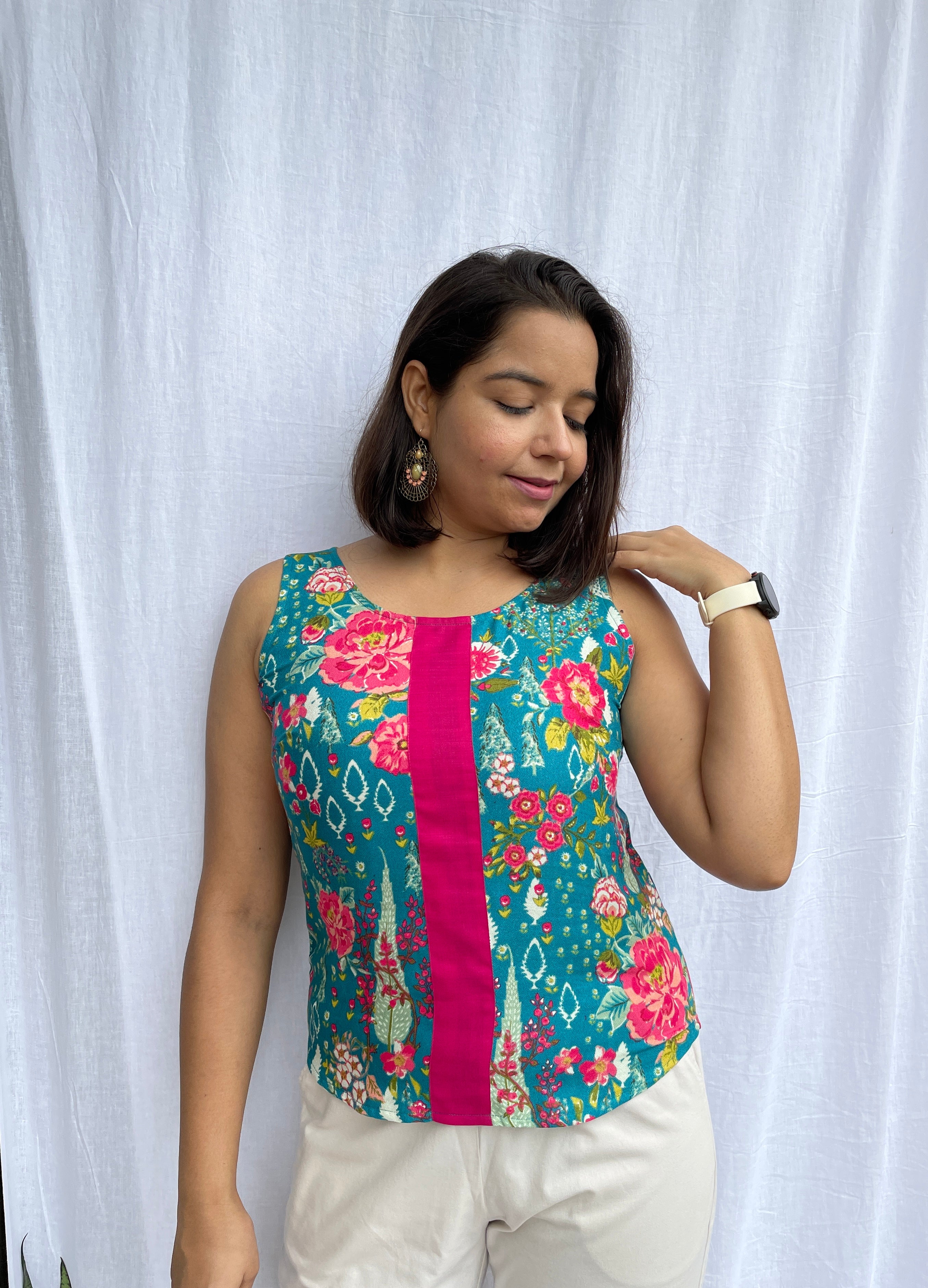 Green Floral Top image 0