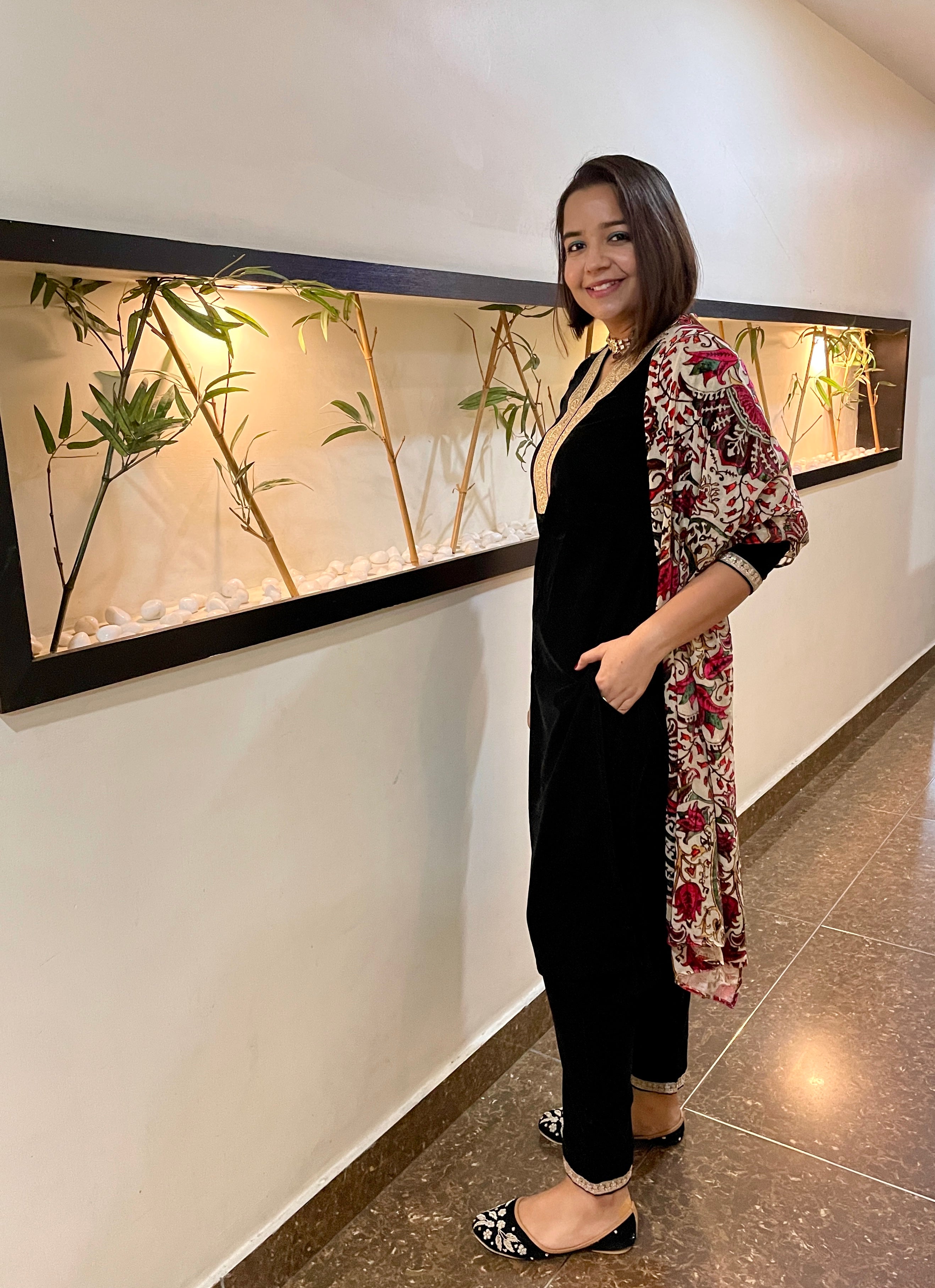 Black Velvet Suit Set image 2