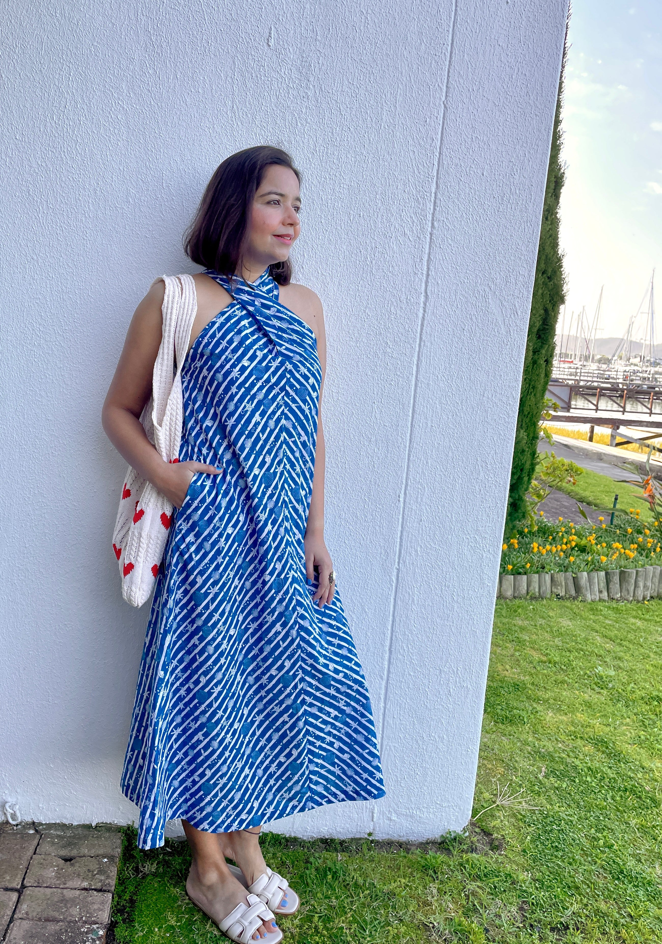 Blue Sea Shells Long Dress image 9