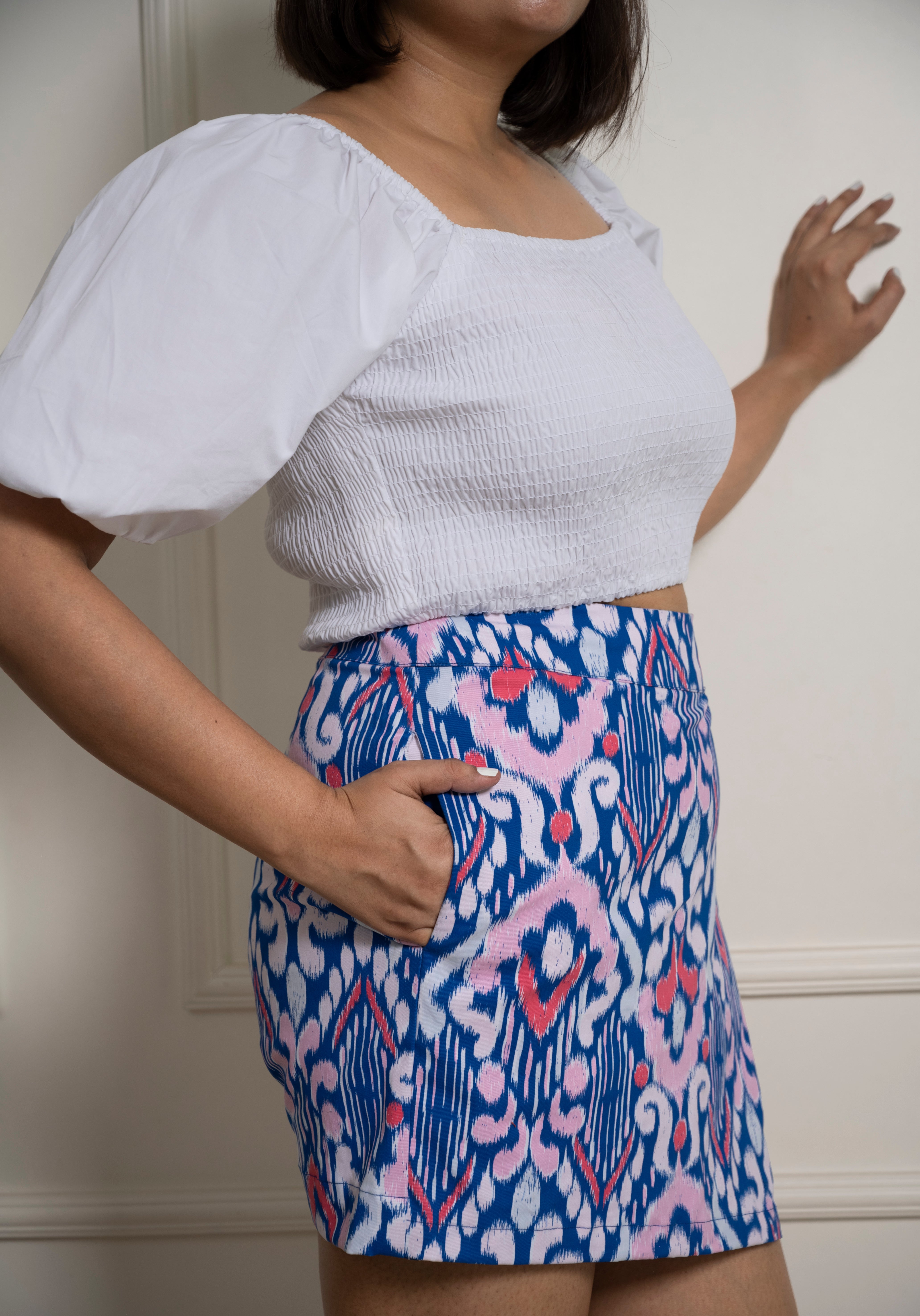 Blue Ikat Skorts image 1