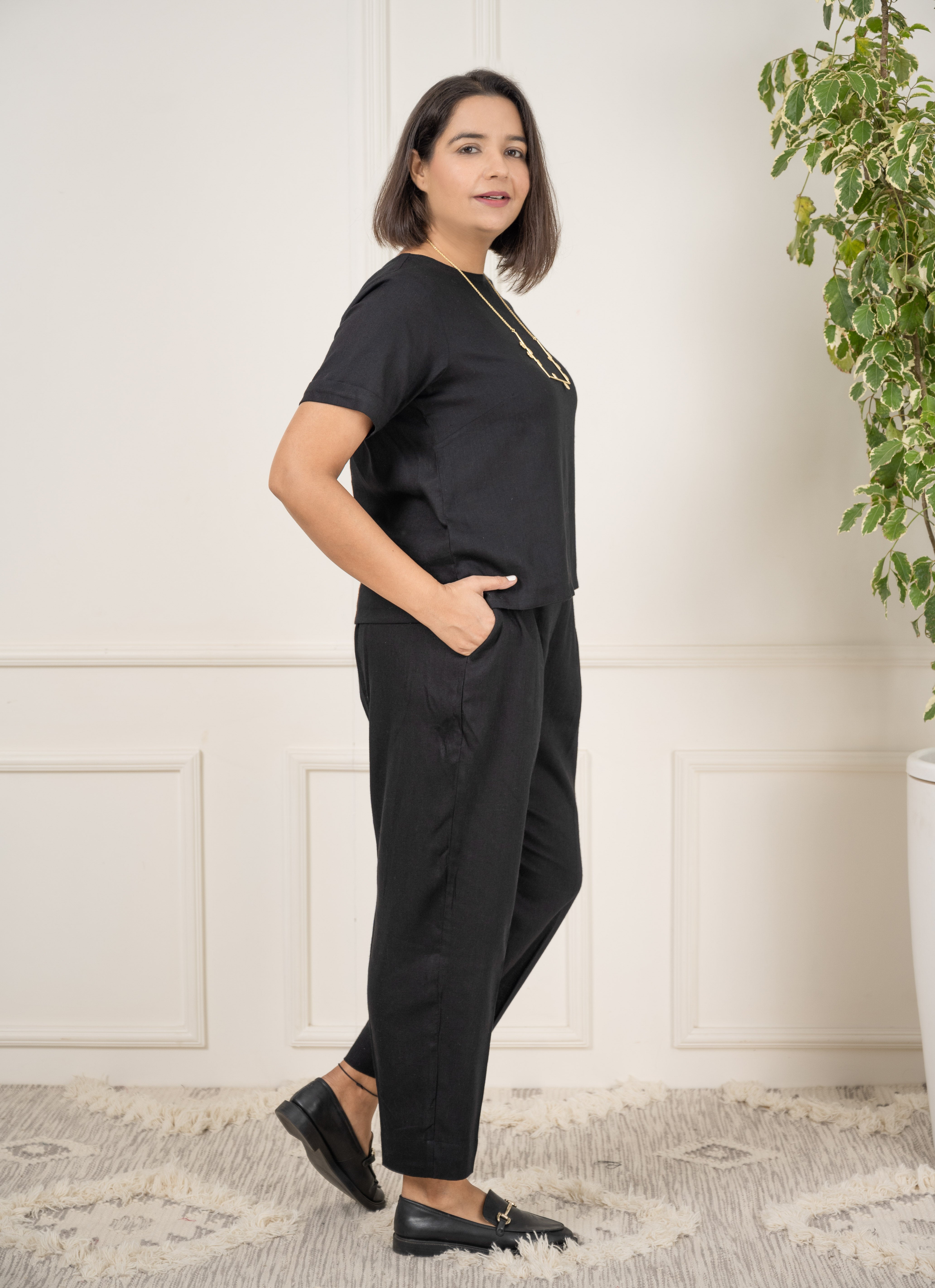 Linen Black Coord Set image 4