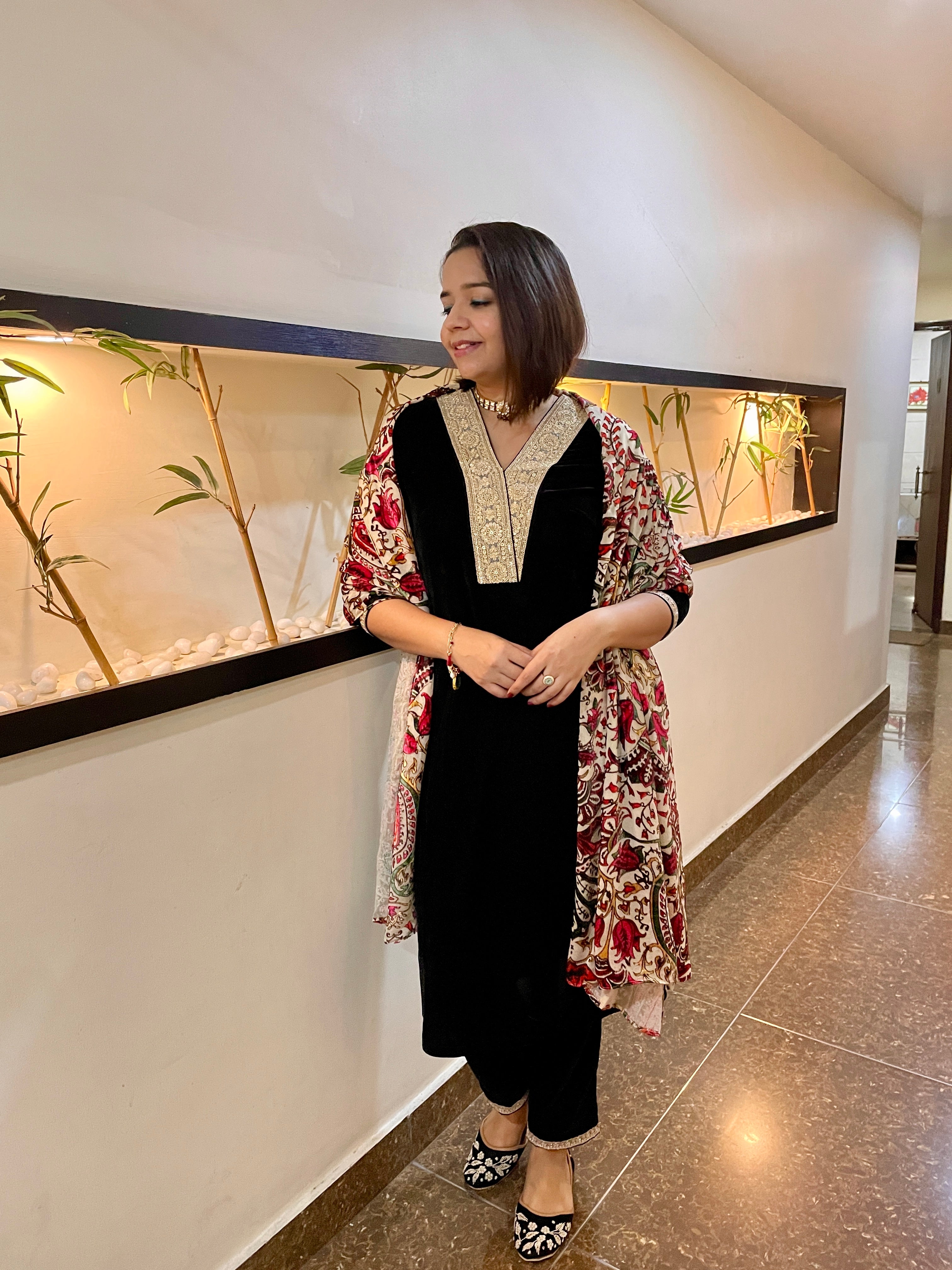 Black Velvet Suit Set image 3