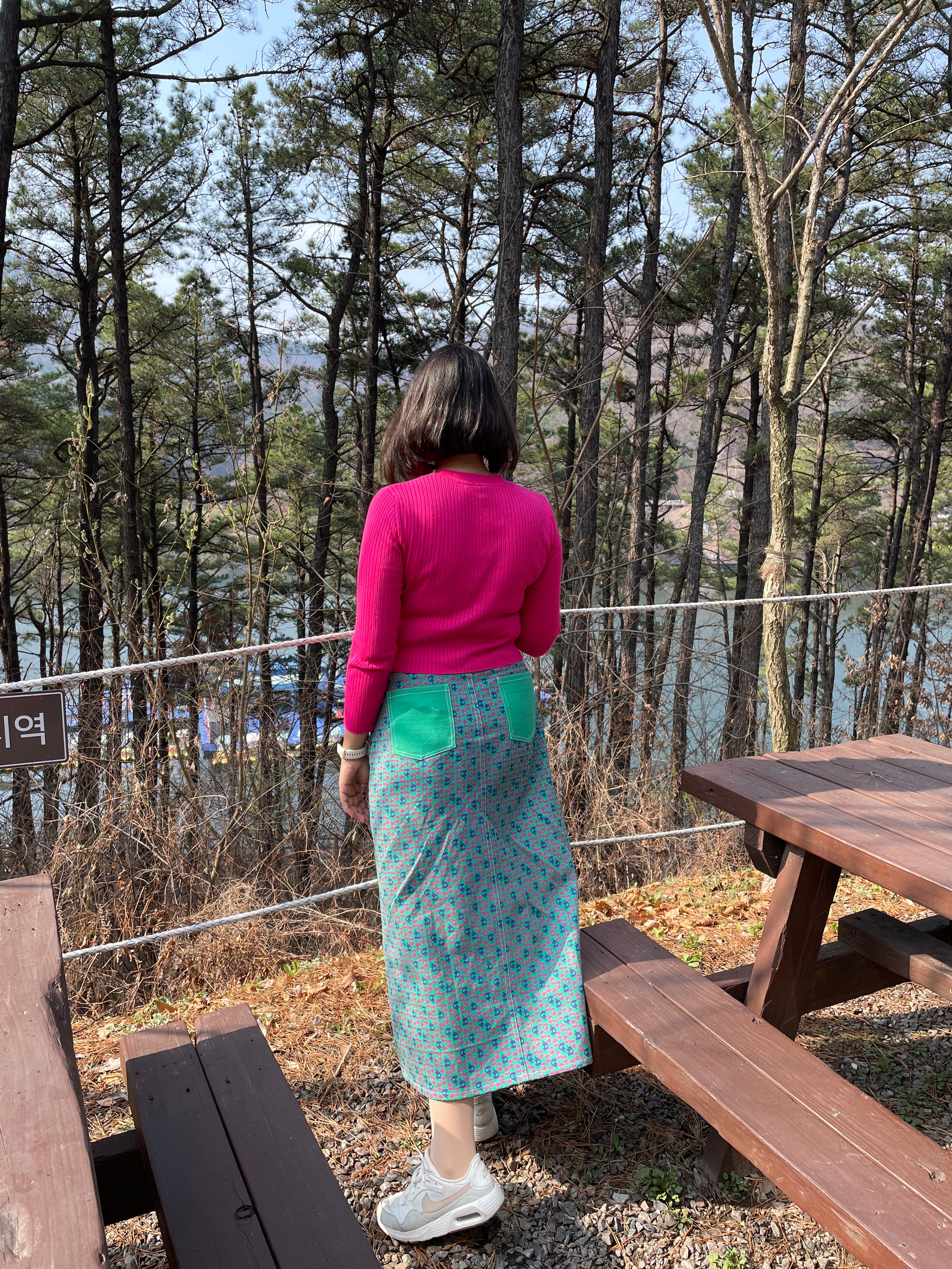 Green Quirky Print Midi Skirt image 2