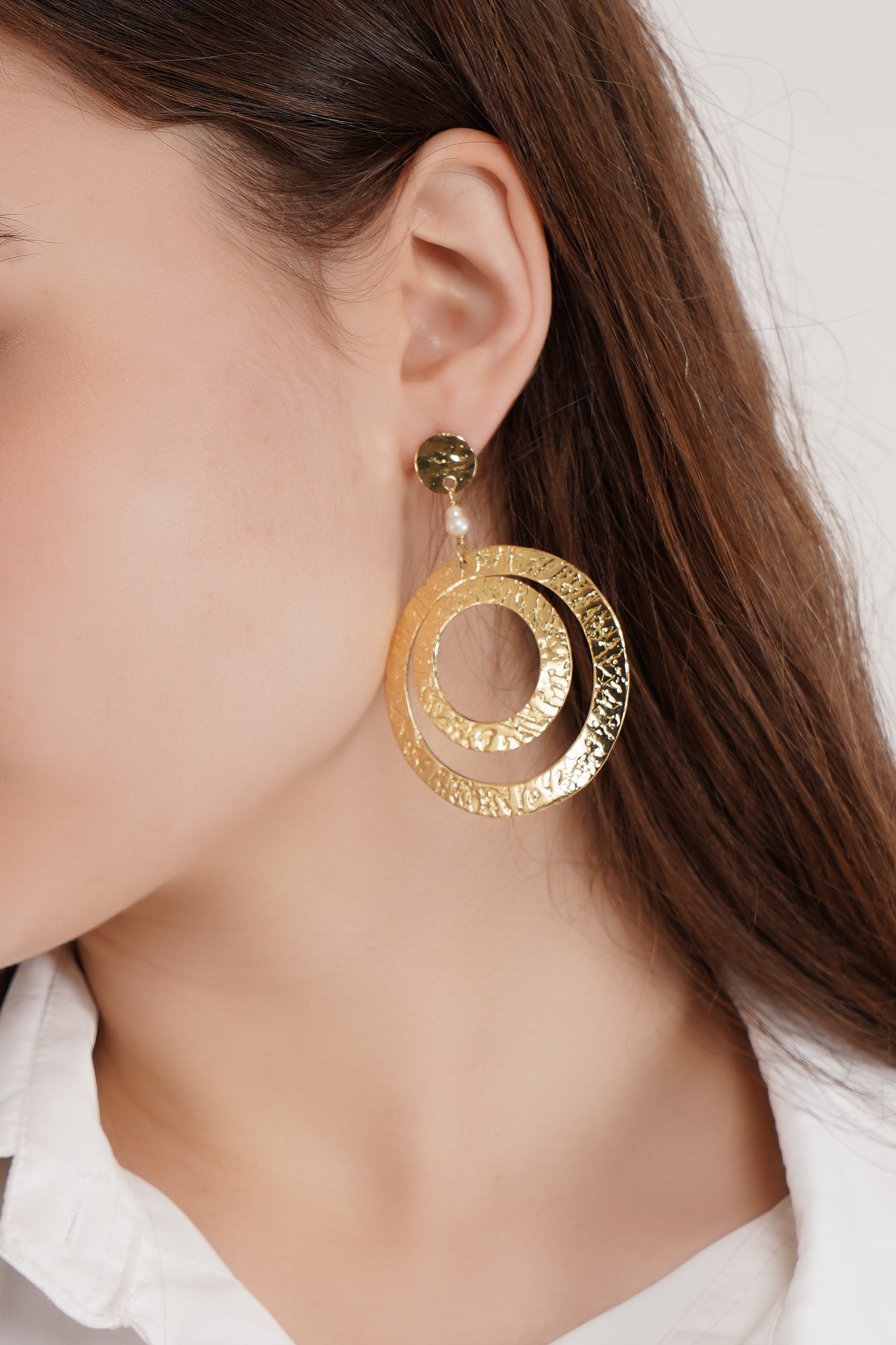 Brass Metal Hoop Earring image 0