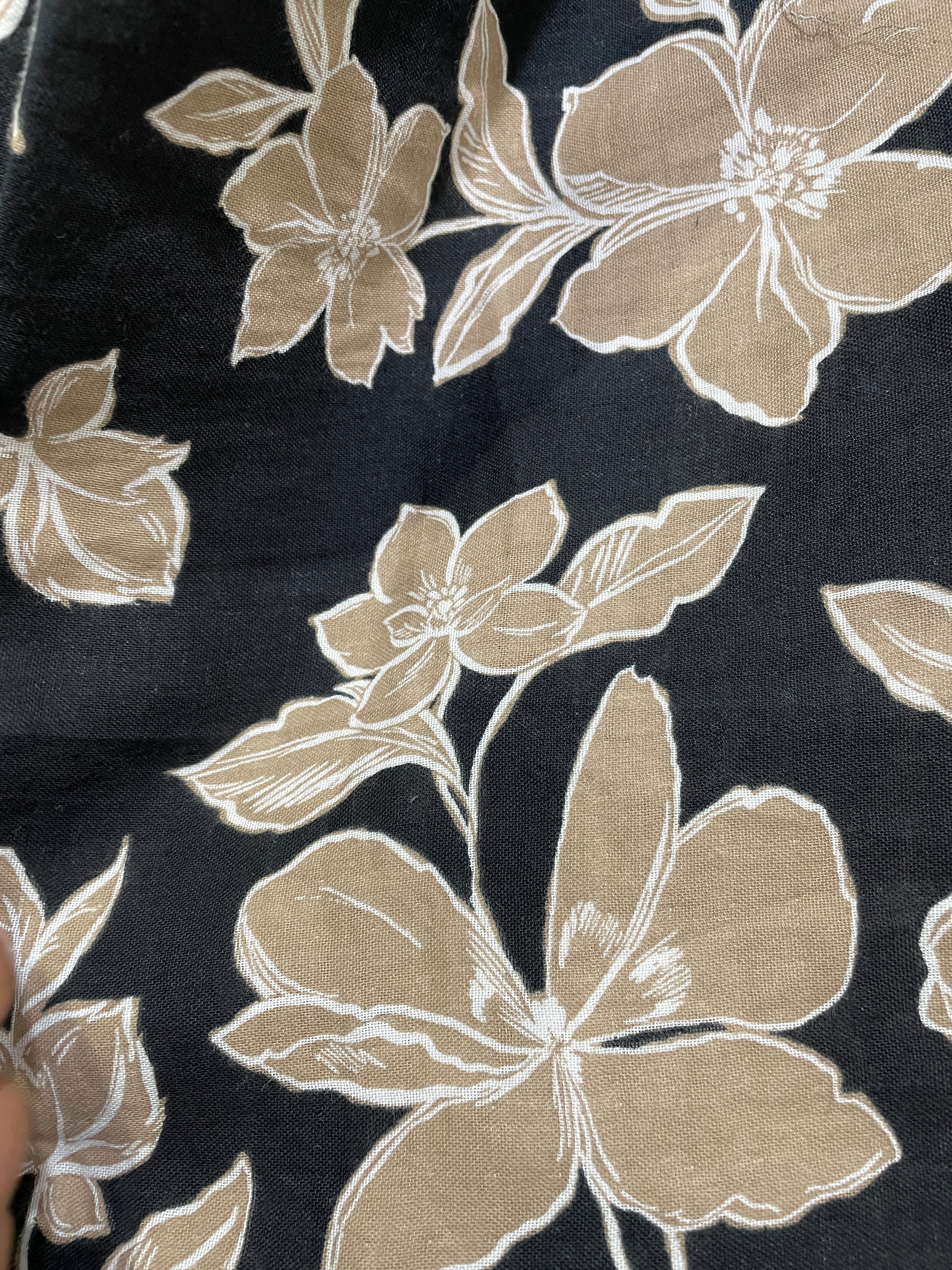 Beige Black Floral Midi Dress image 8