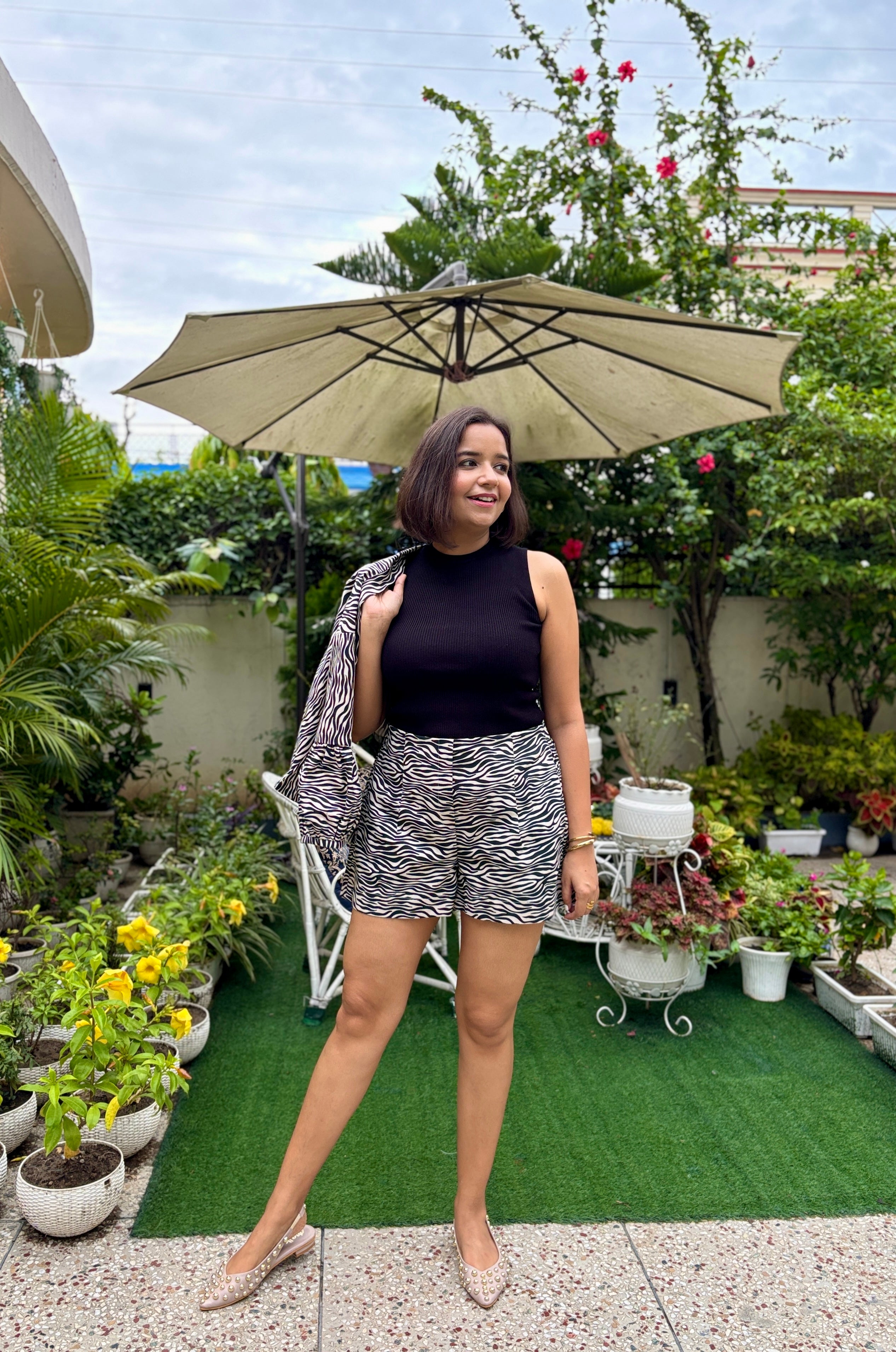 Zebra High Waist Shorts image 5