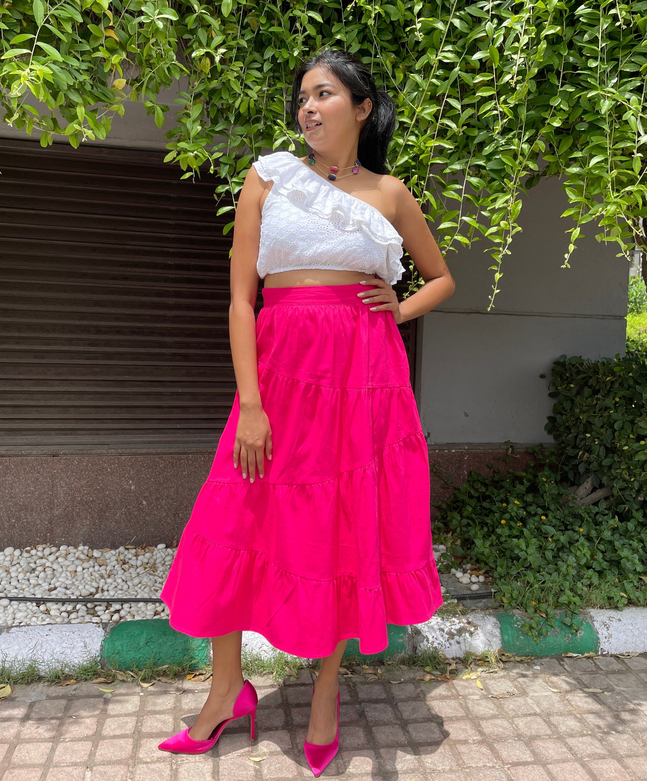 Magenta Zigzag Skirt image 0