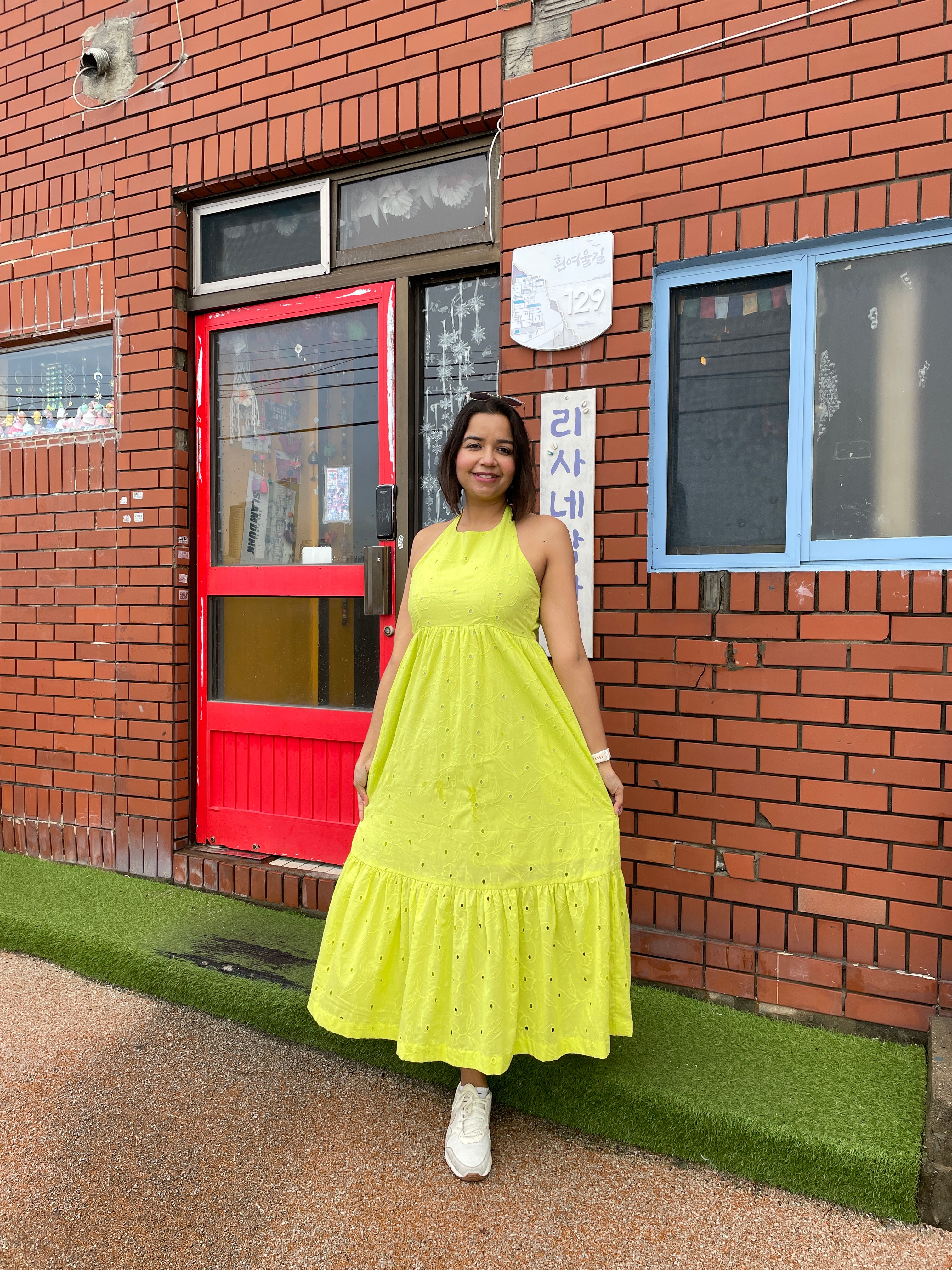 Lime Green Halter Dress image 3