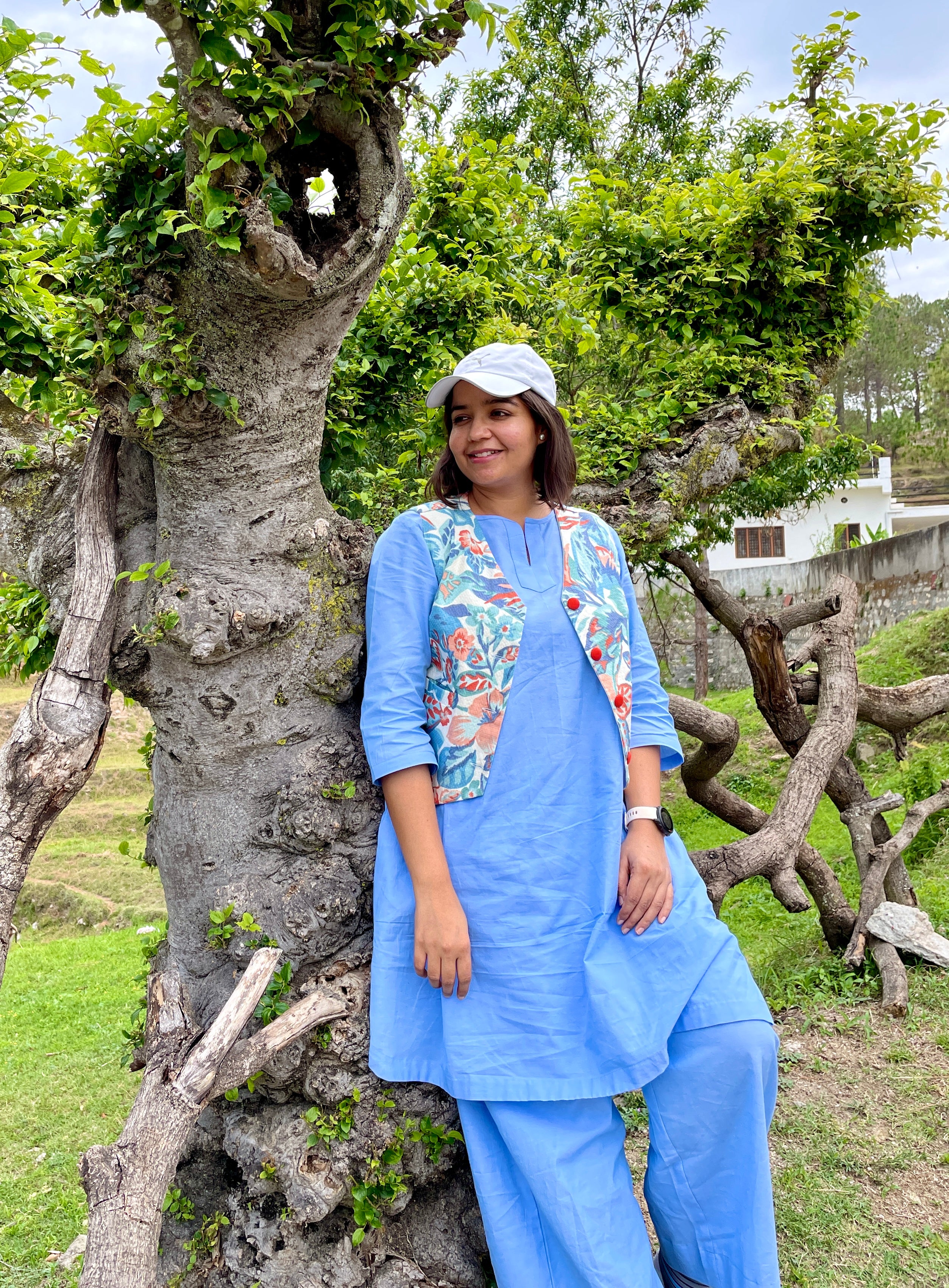 Blue Pintex Kurta Set image 2