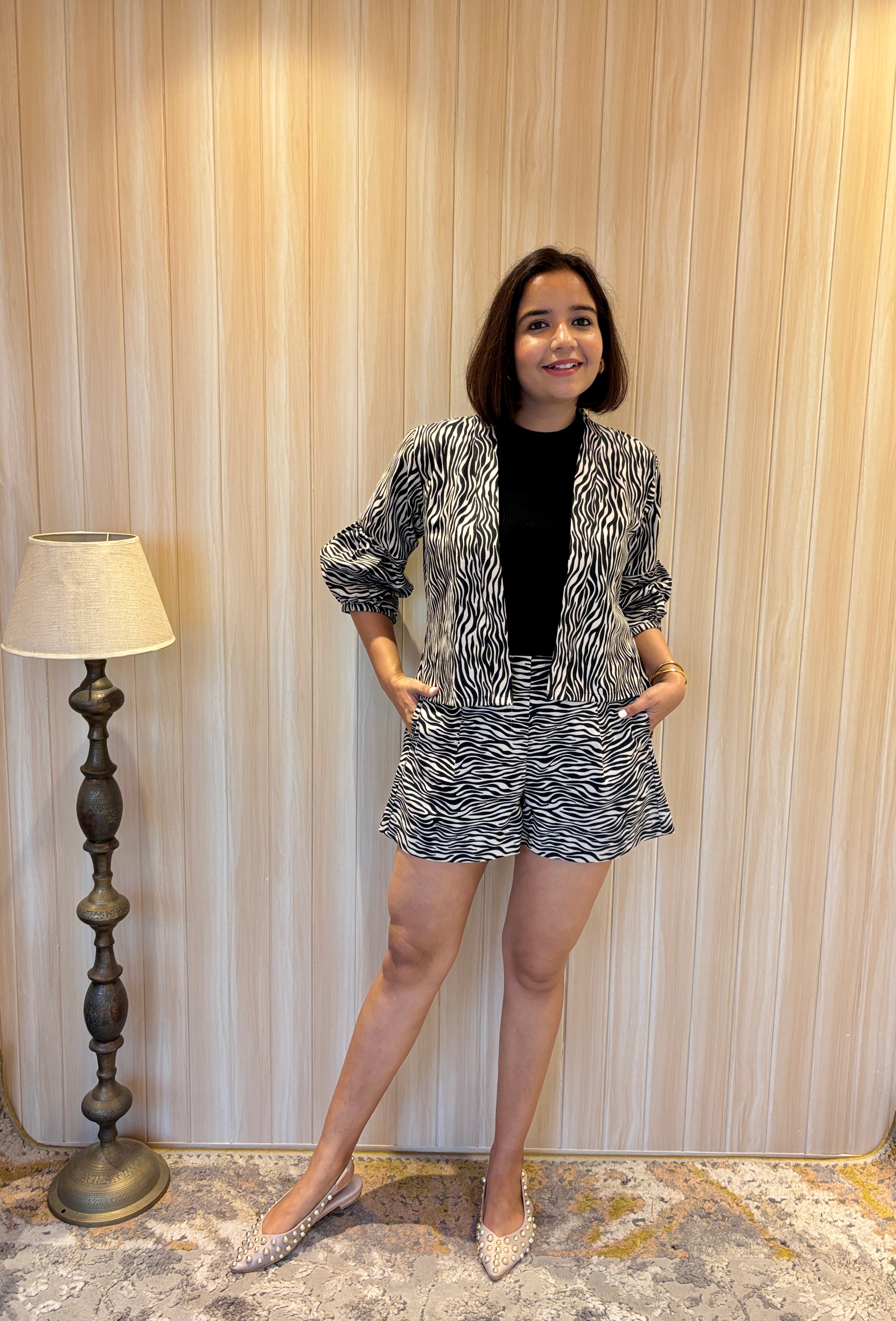 Zebra Print Cotton Coord Set for Women image 1