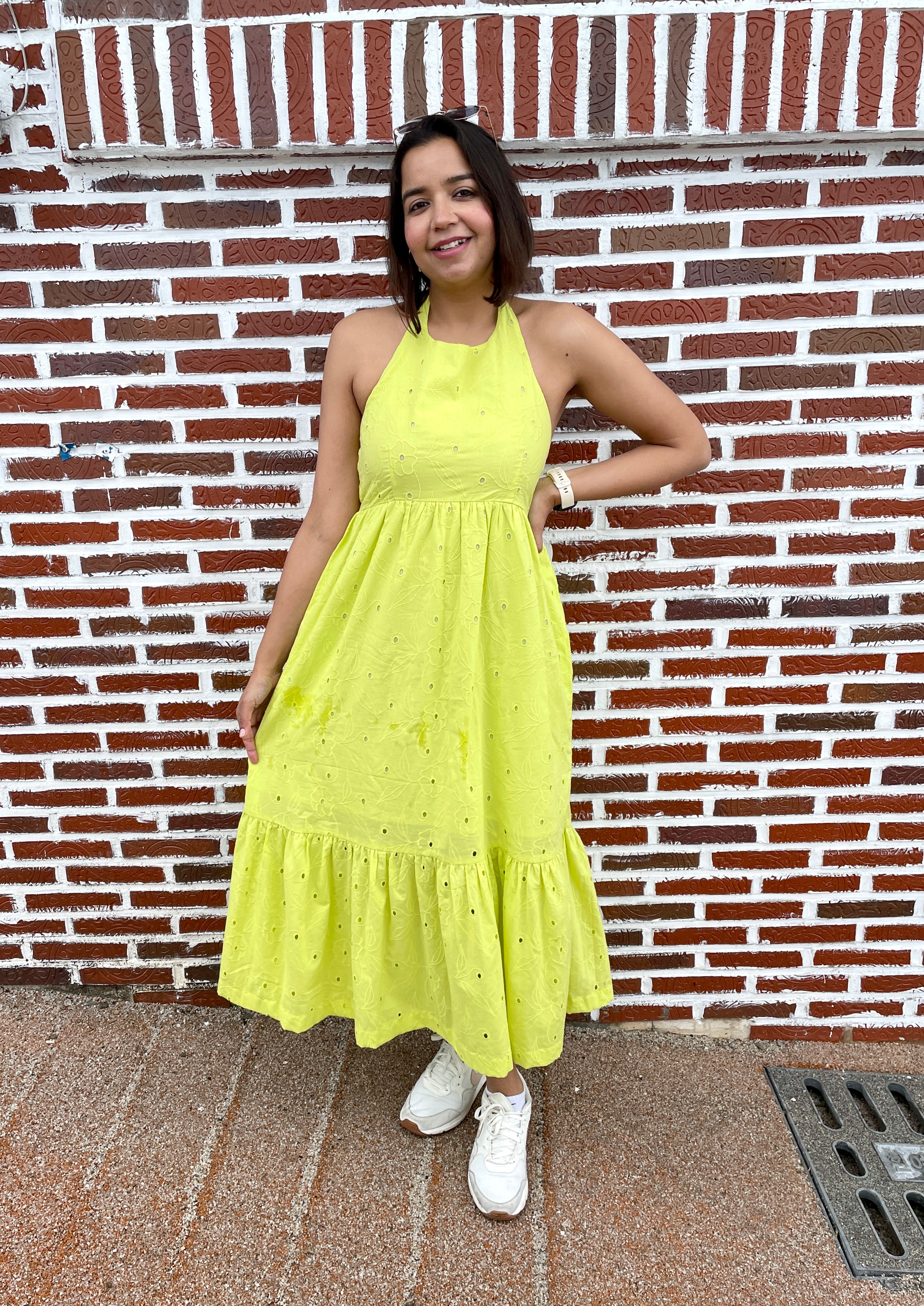 Lime Green Halter Dress image 2