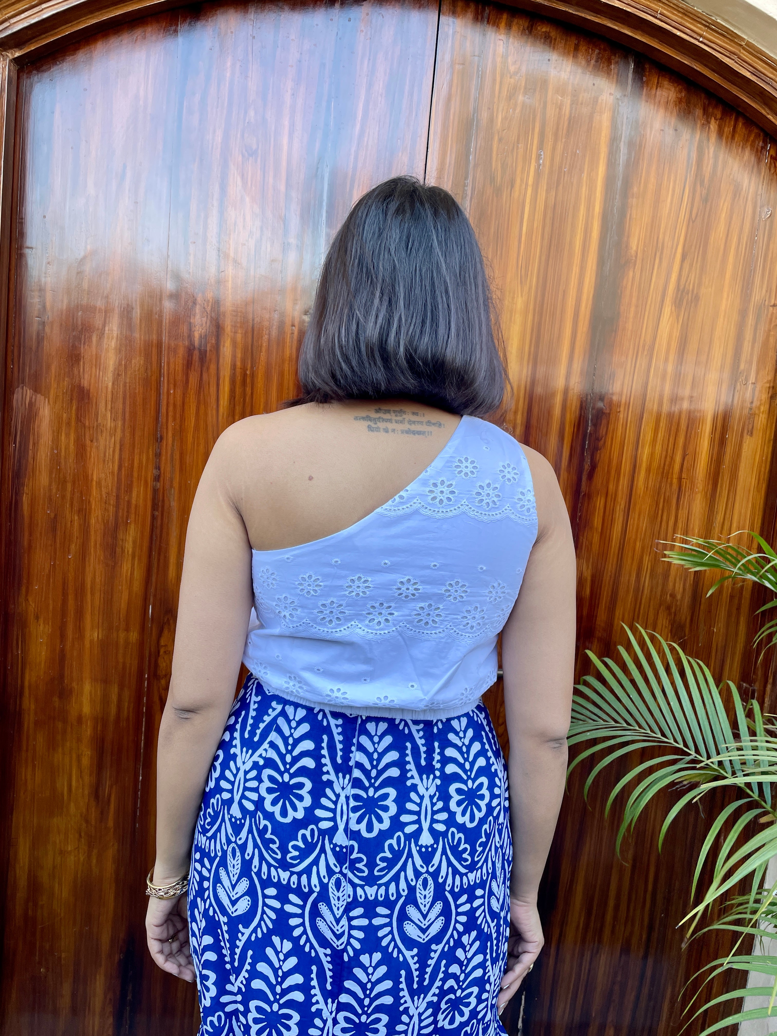 White Hakoba One Shoulder Top image 1