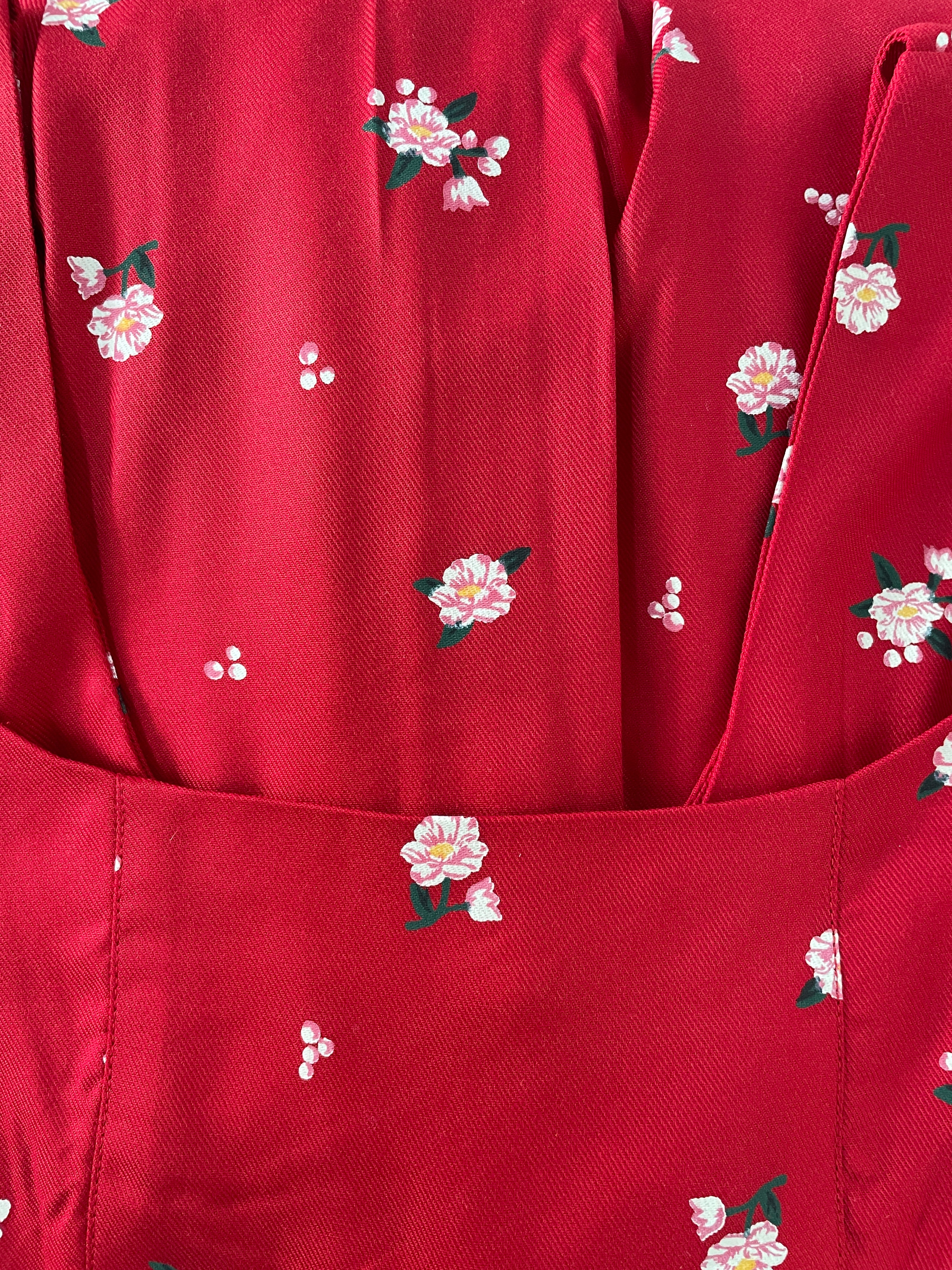 Red Flower Maxi Dress image 8
