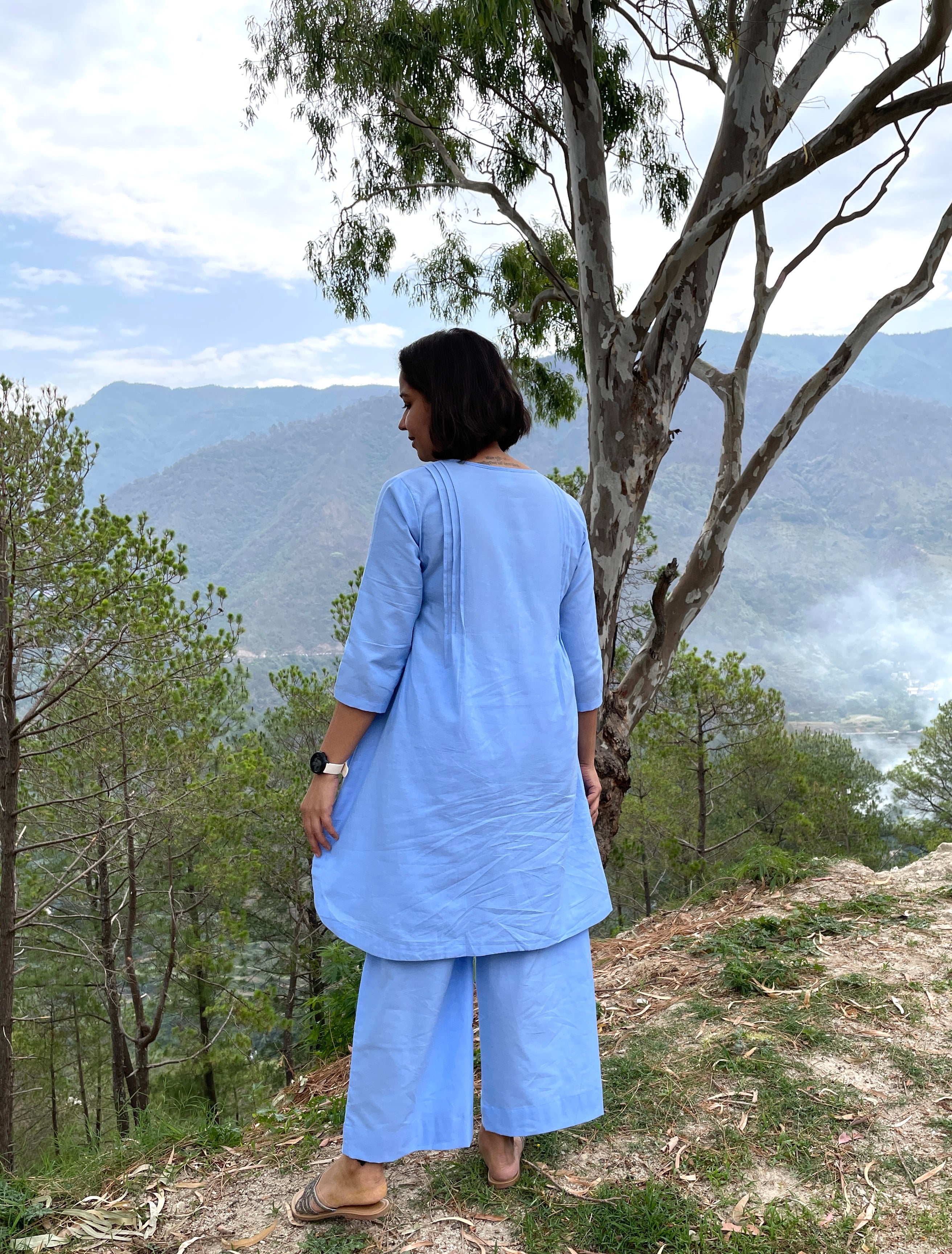 Blue Pintex Kurta Set image 1