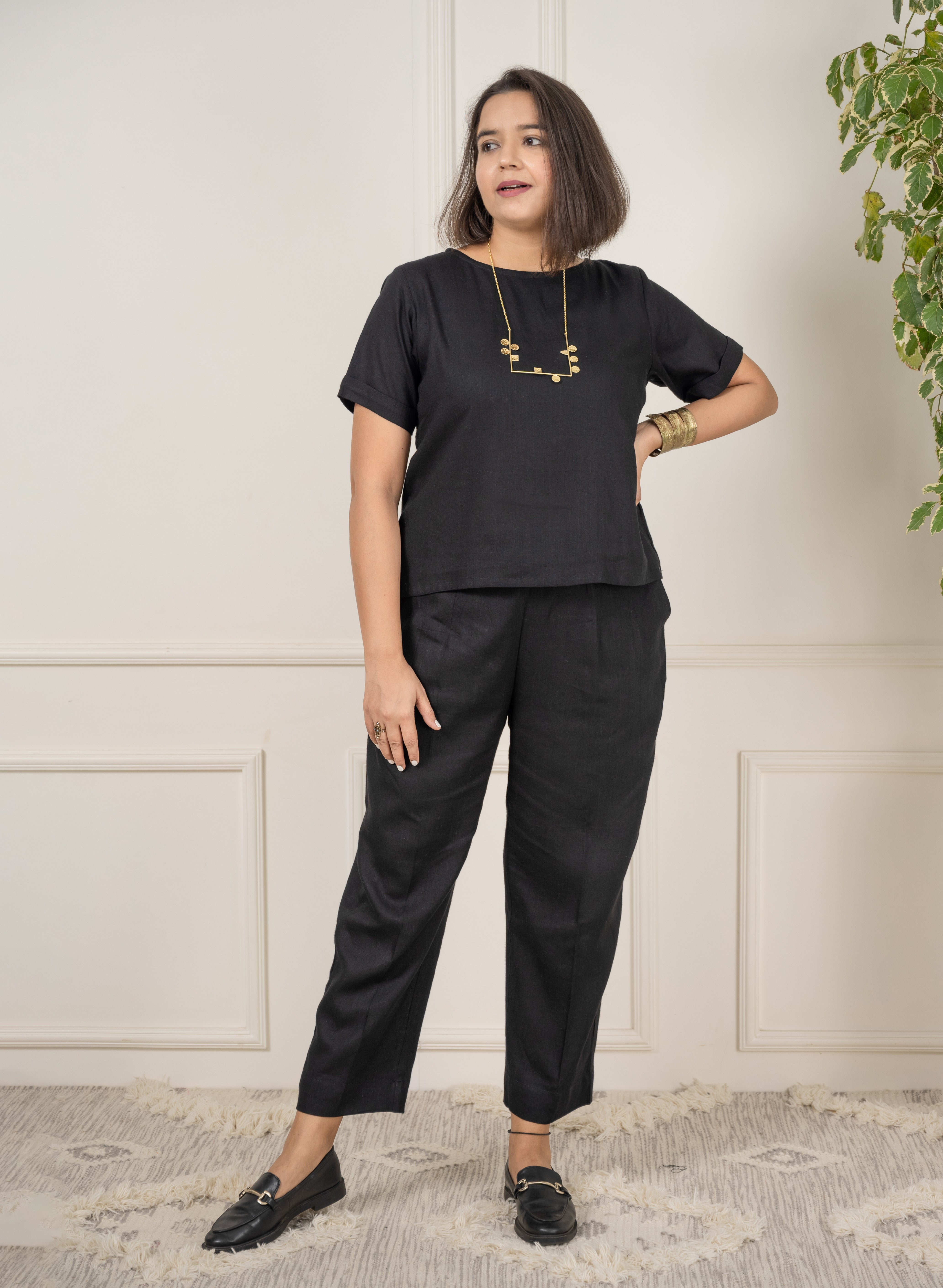 Linen Black Coord Set image 0