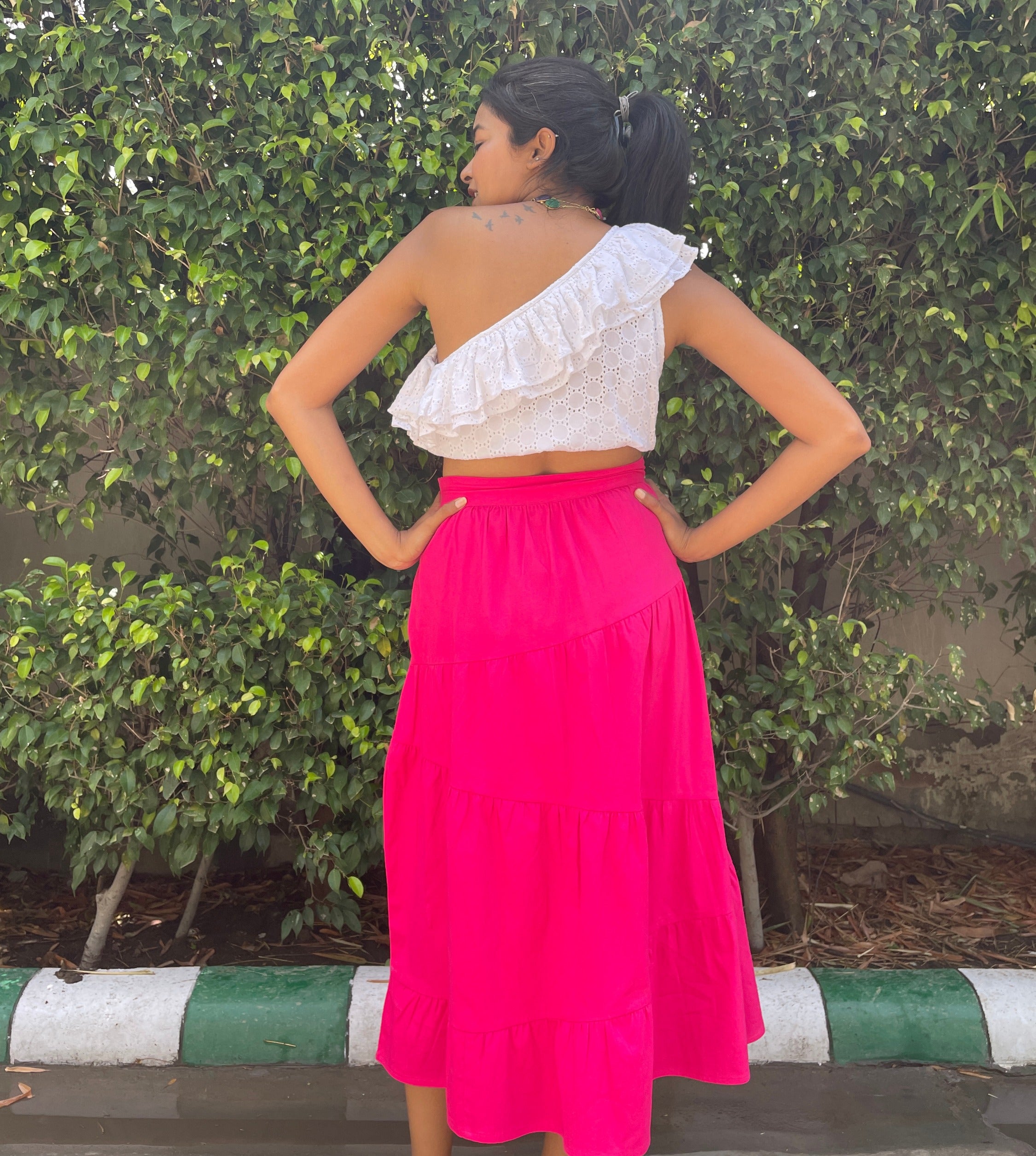 Magenta Zigzag Skirt image 3