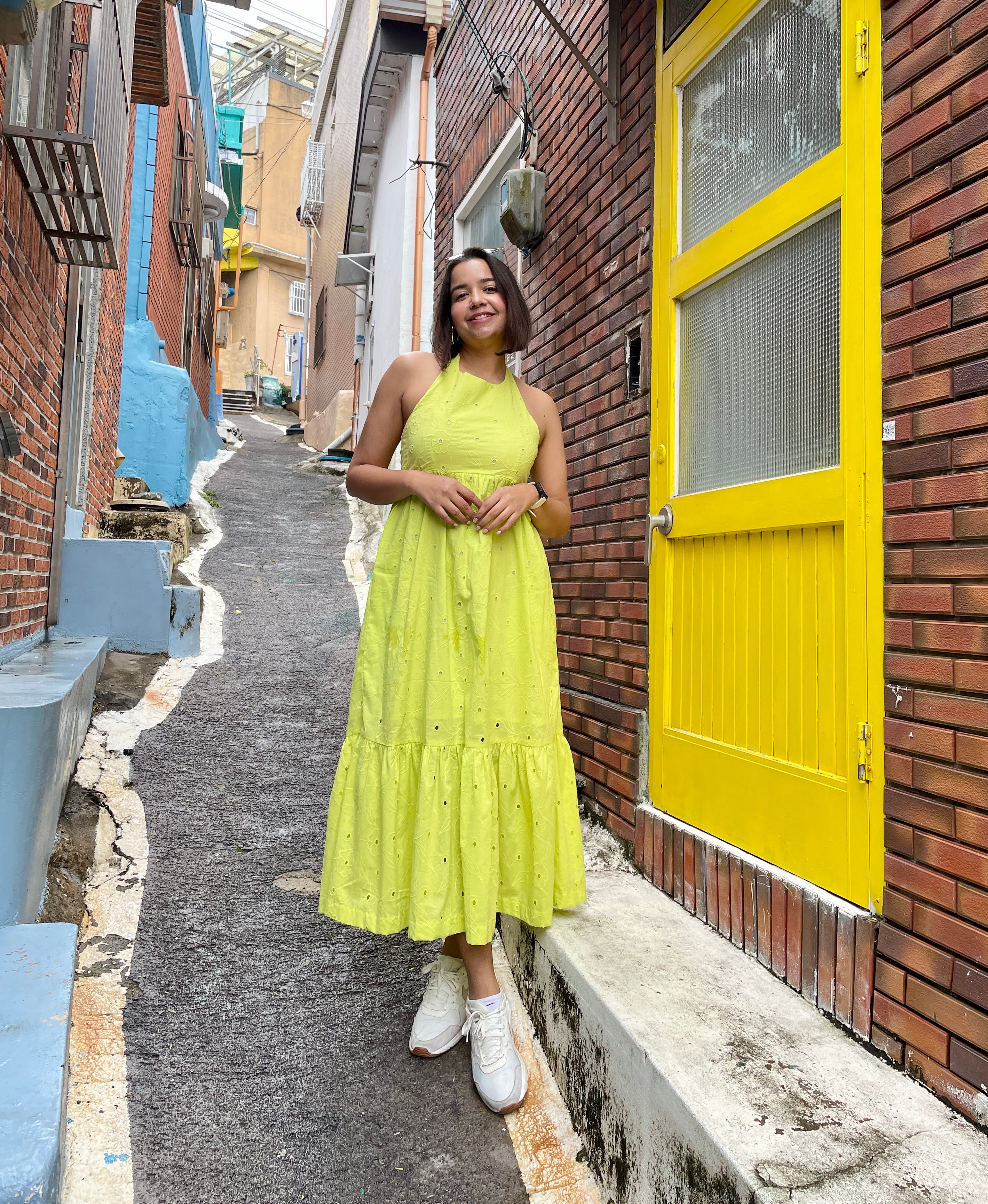 Lime Green Halter Dress image 0