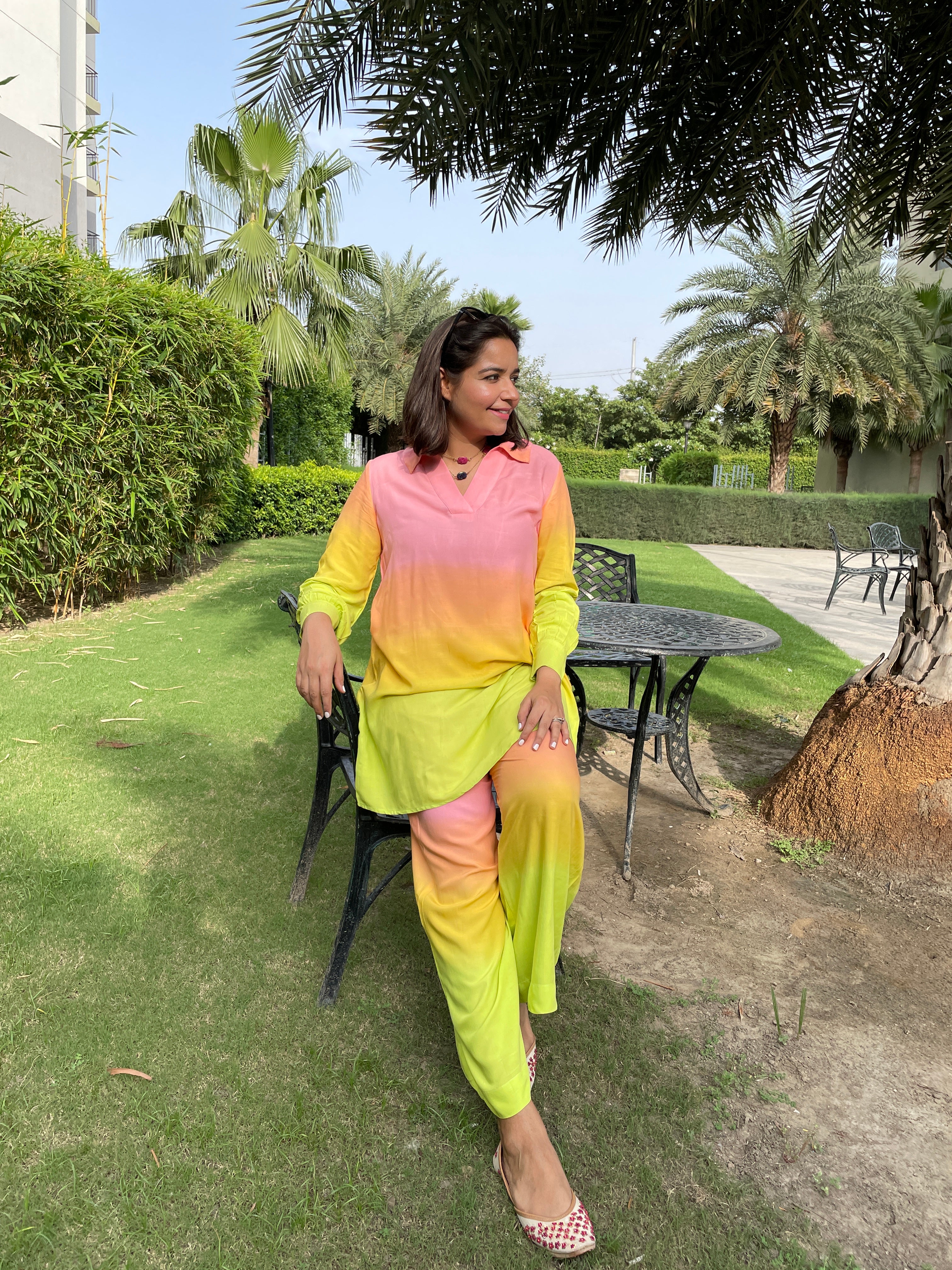 Pink & Lemon Ombre Co-ord Set image 4