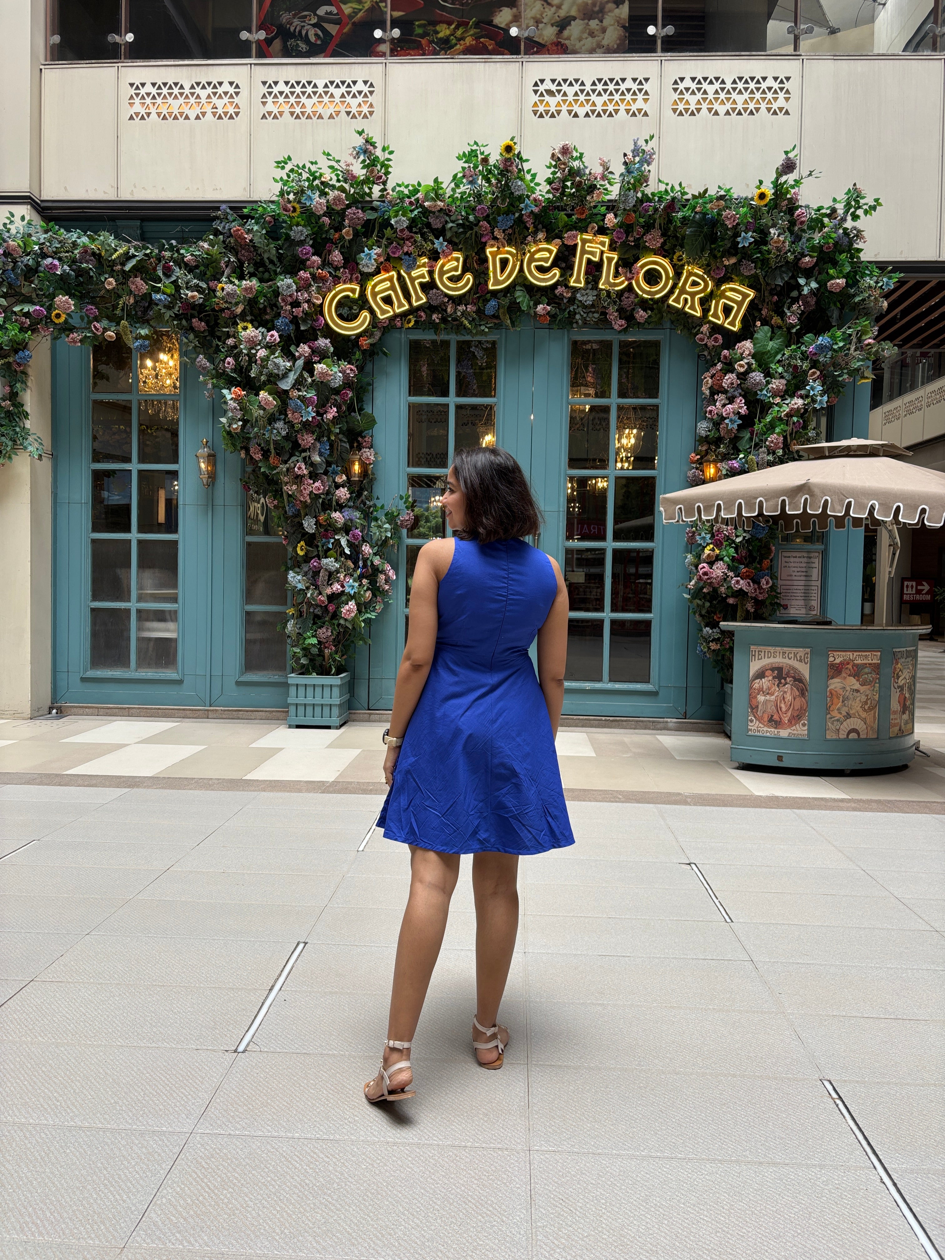 Blue Cotton Skater Dress image 5