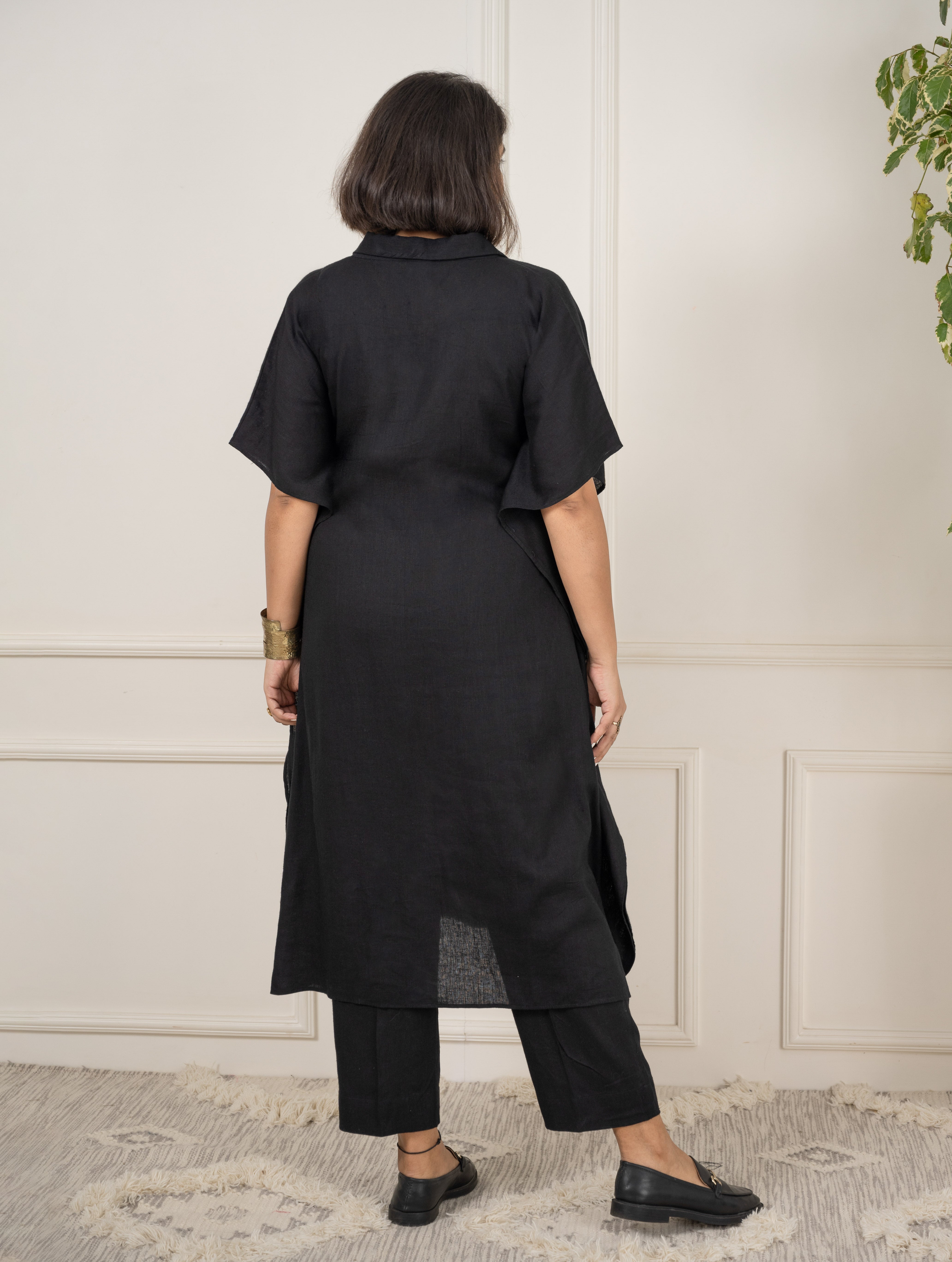 Linen Black Kurta Set image 1