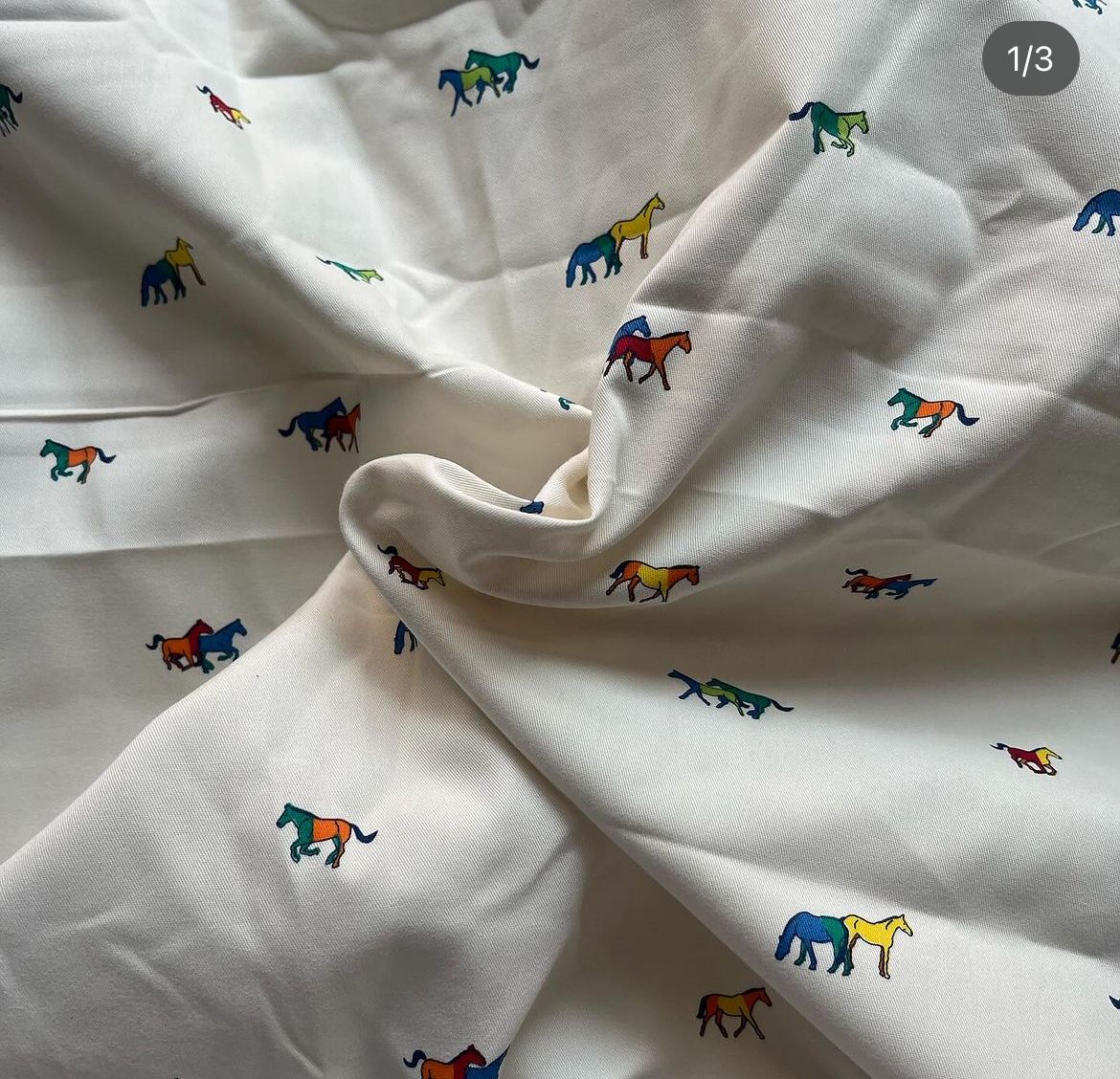 Cream Horse Print Short Skirt image 3