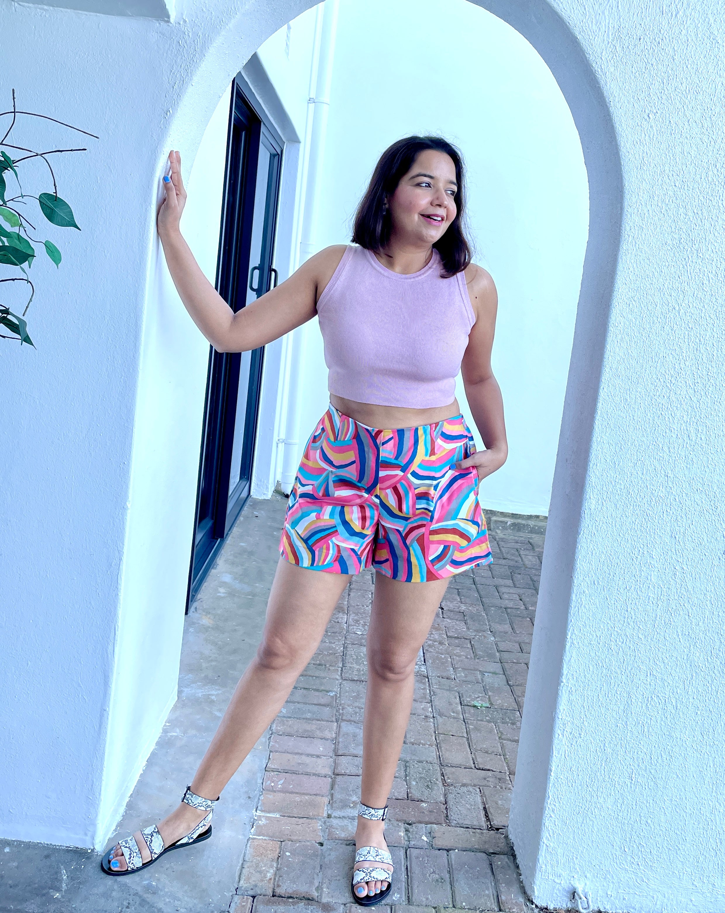 Rainbow Cotton Pull- On Shorts image 0