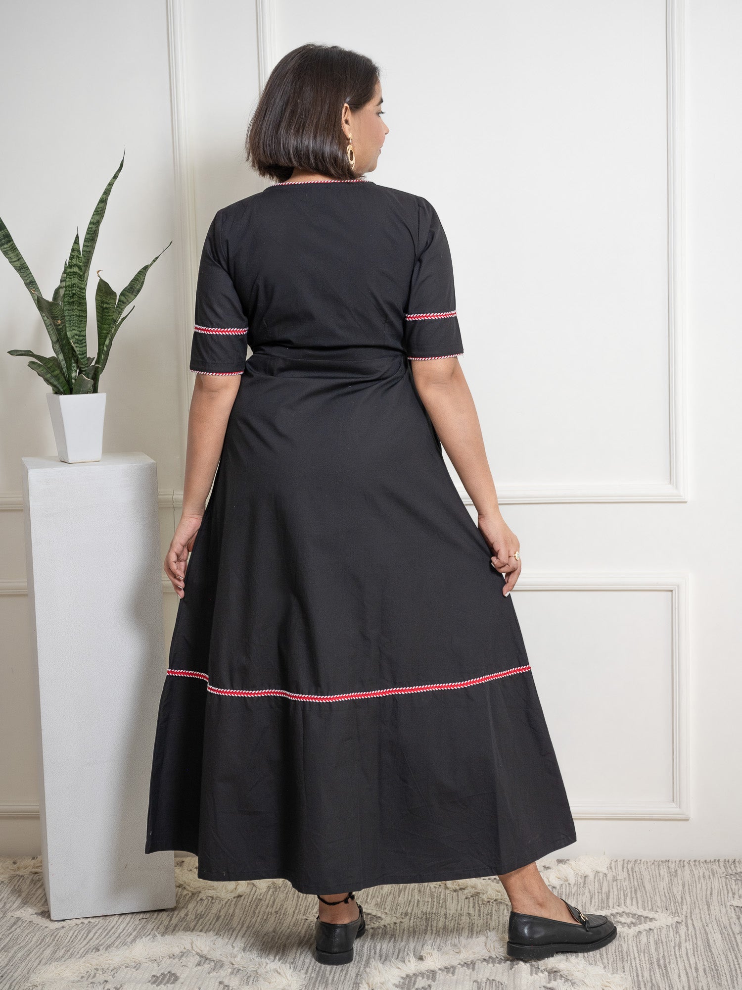 Black Wraparound Maxi Dress image 1