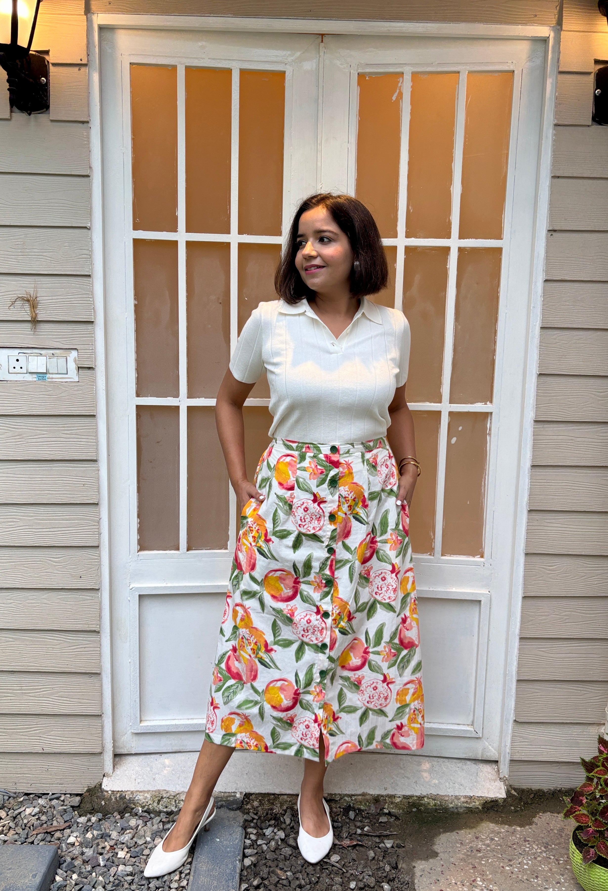 Peach Blossom Midi Skirt image 0