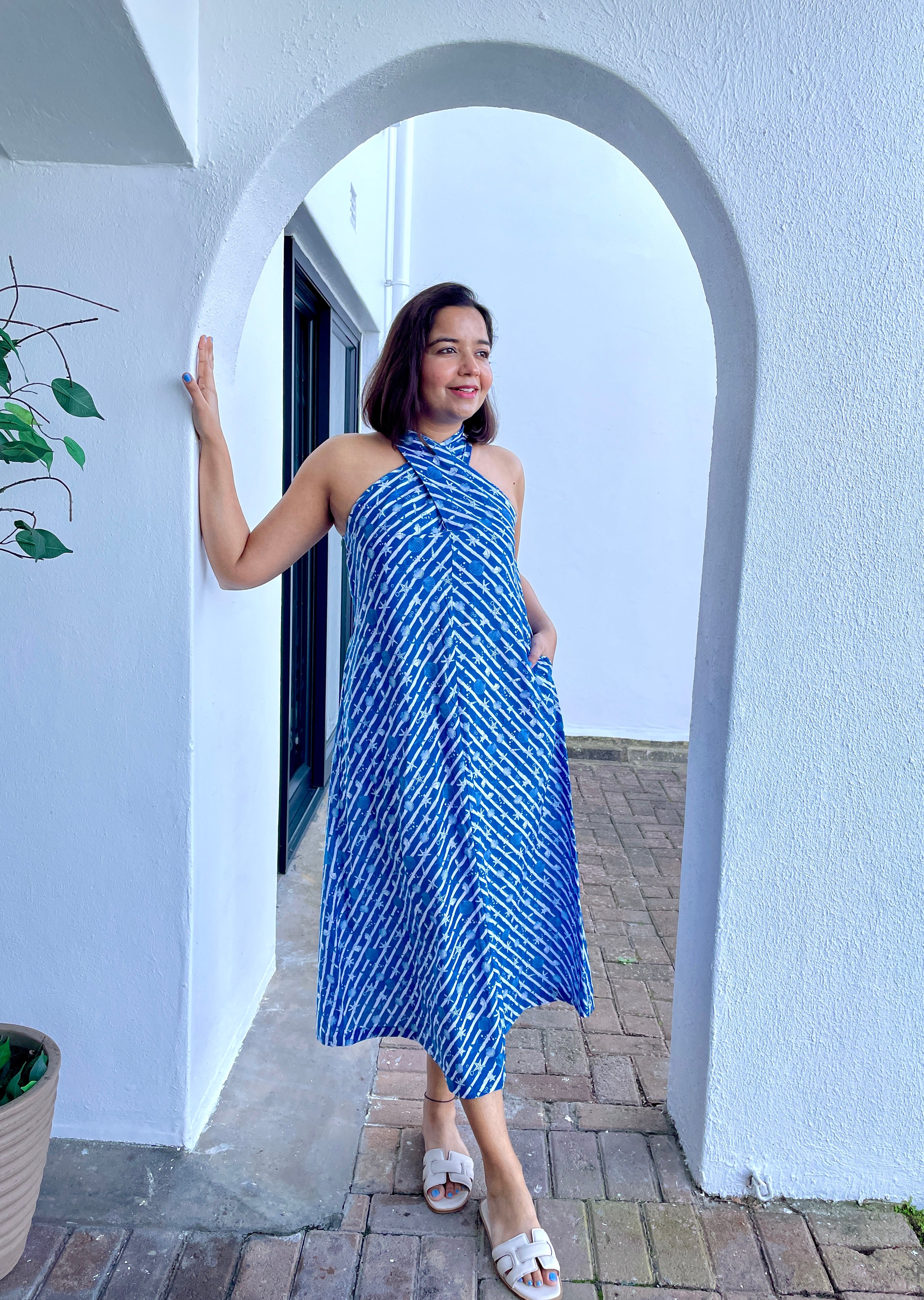 Blue Sea Shells Long Dress image 10