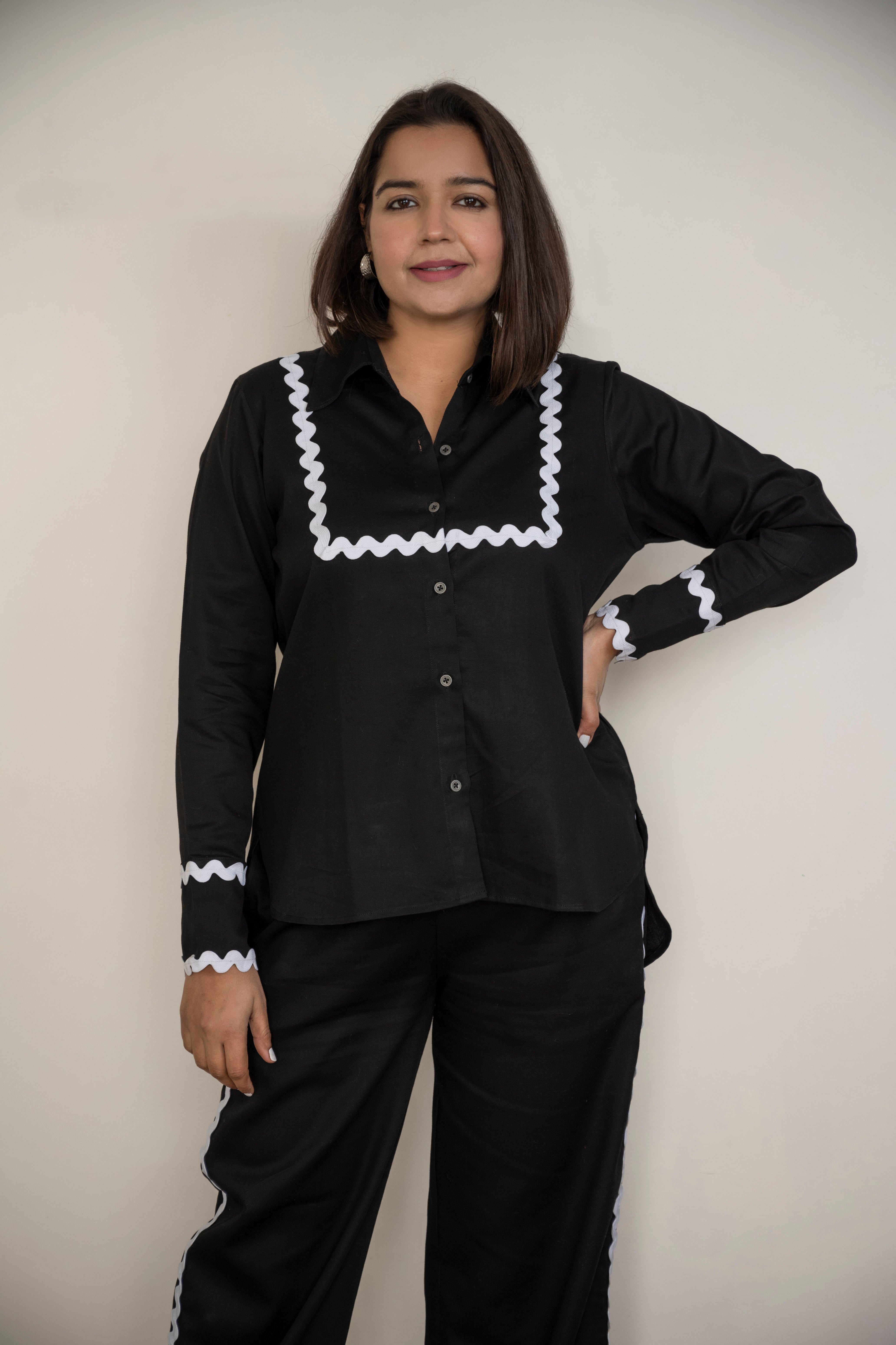 Black Lace Boyfriend Fit shirt image 1