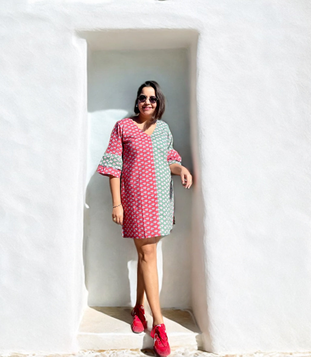 Red Green Shift Dress image 0