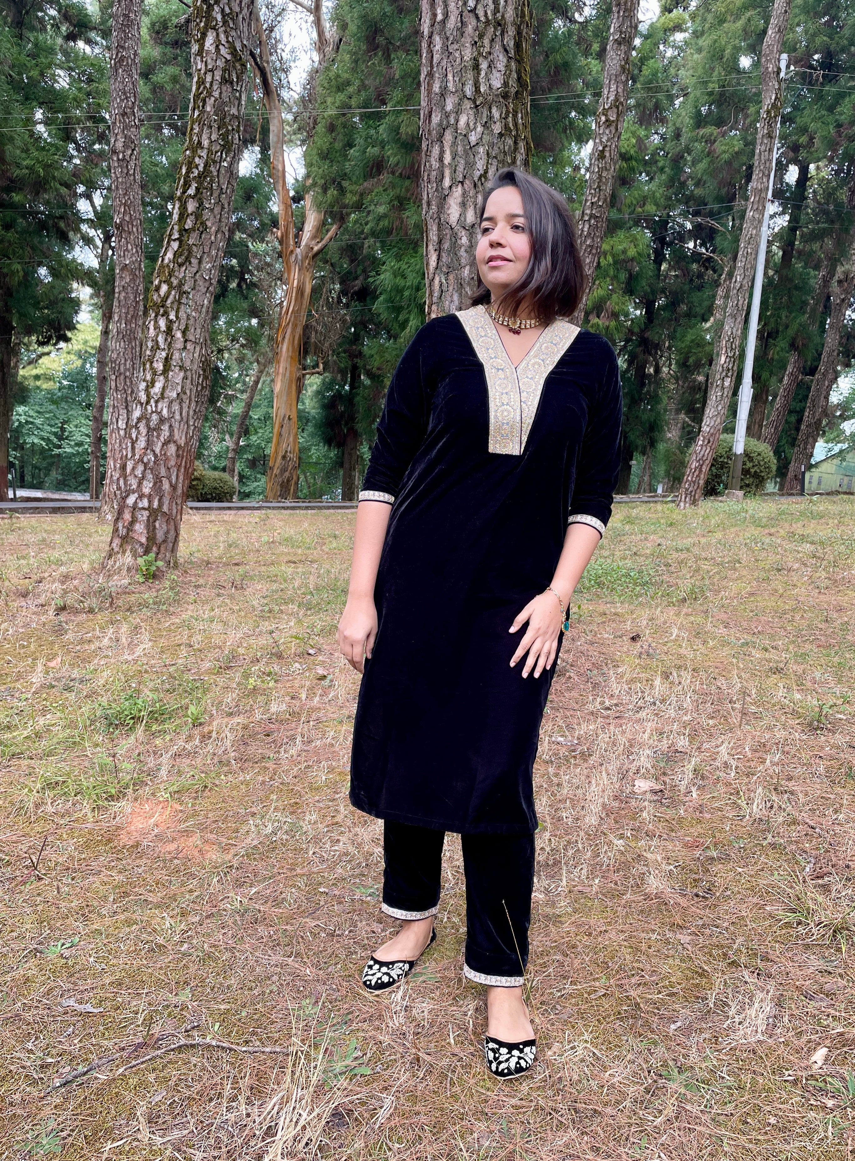 Black Velvet Suit Set image 4