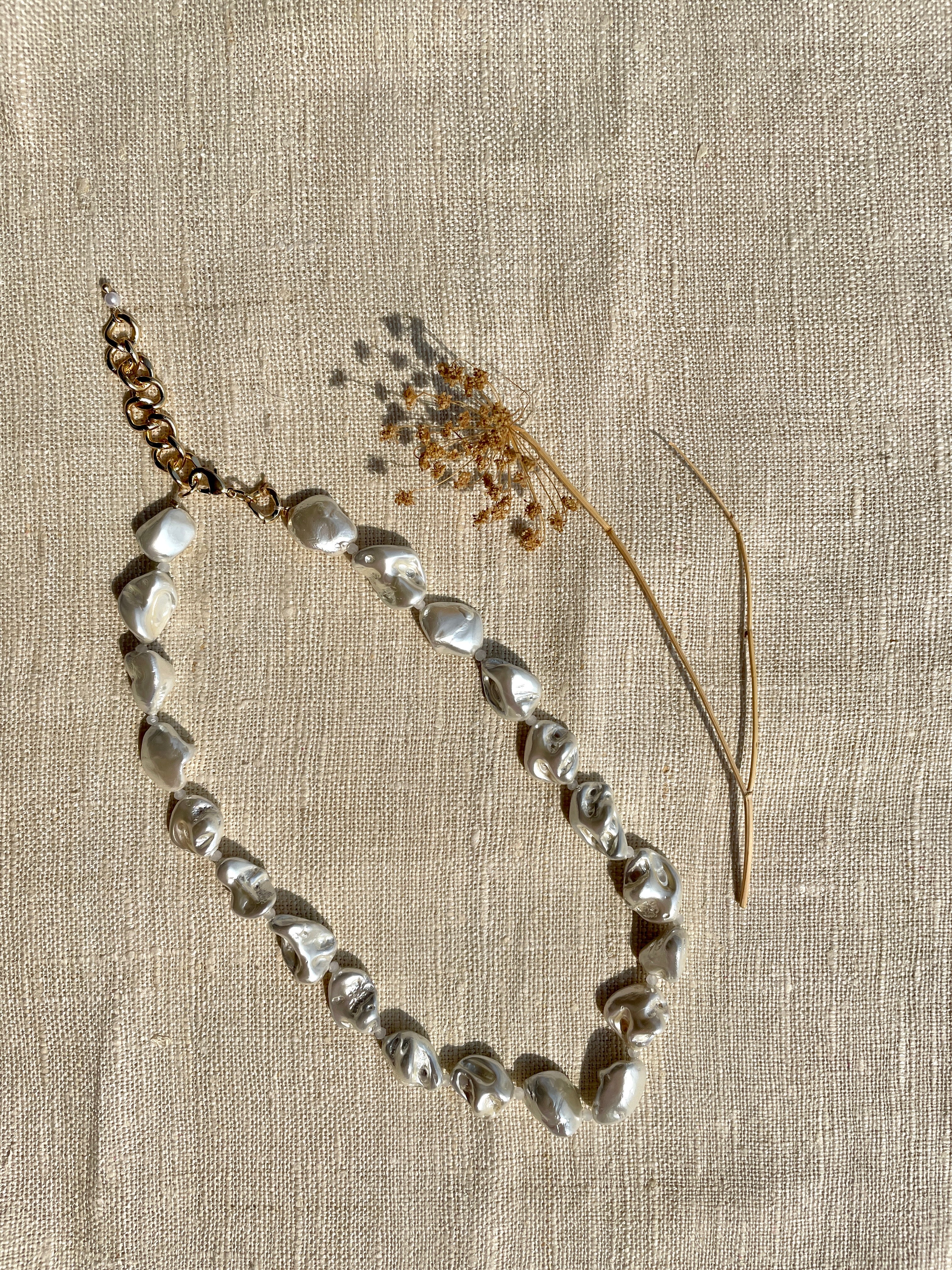 Ivory Baroque Pearl Necklace image 1