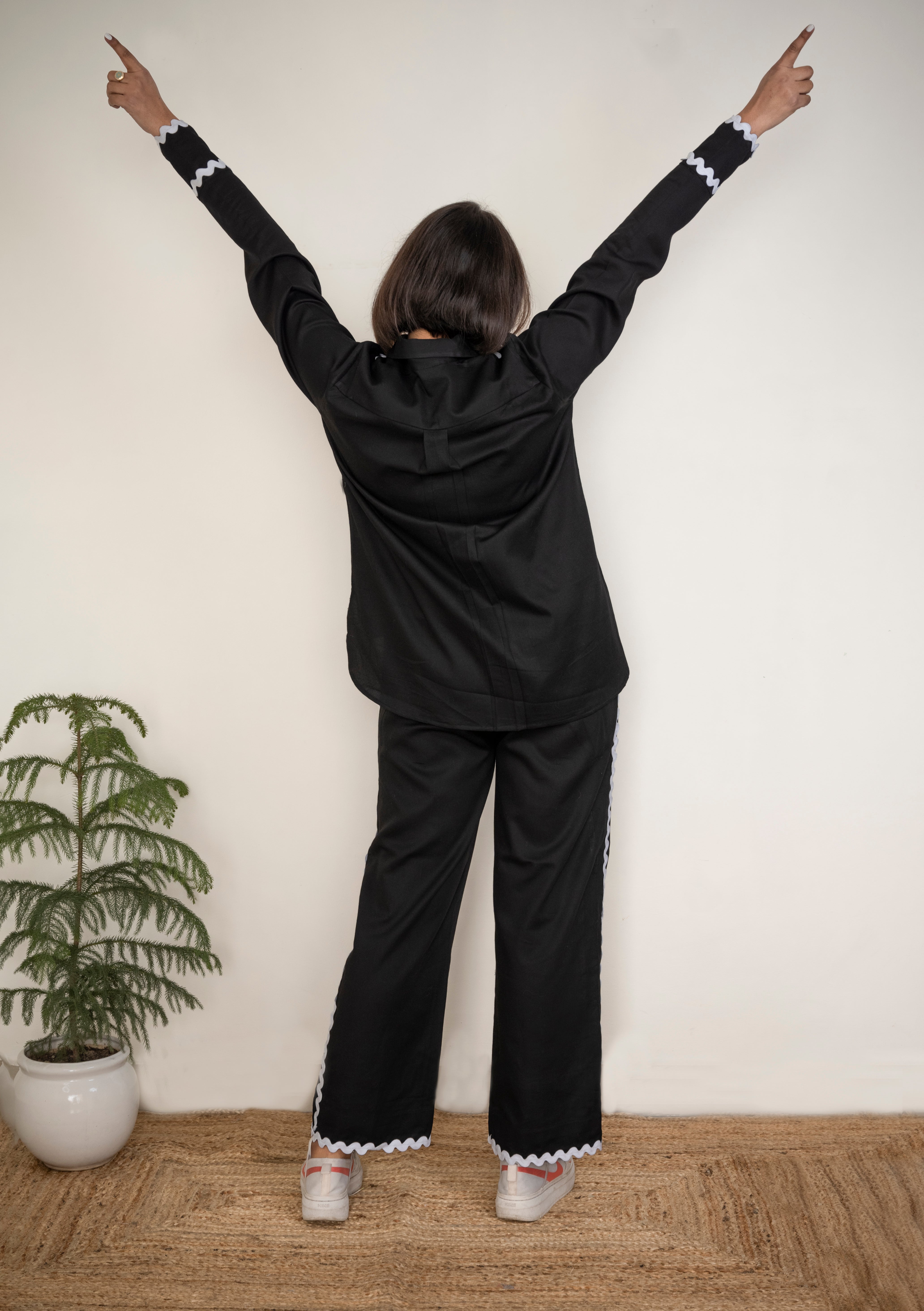 Black Lace Boyfriend Fit shirt image 4