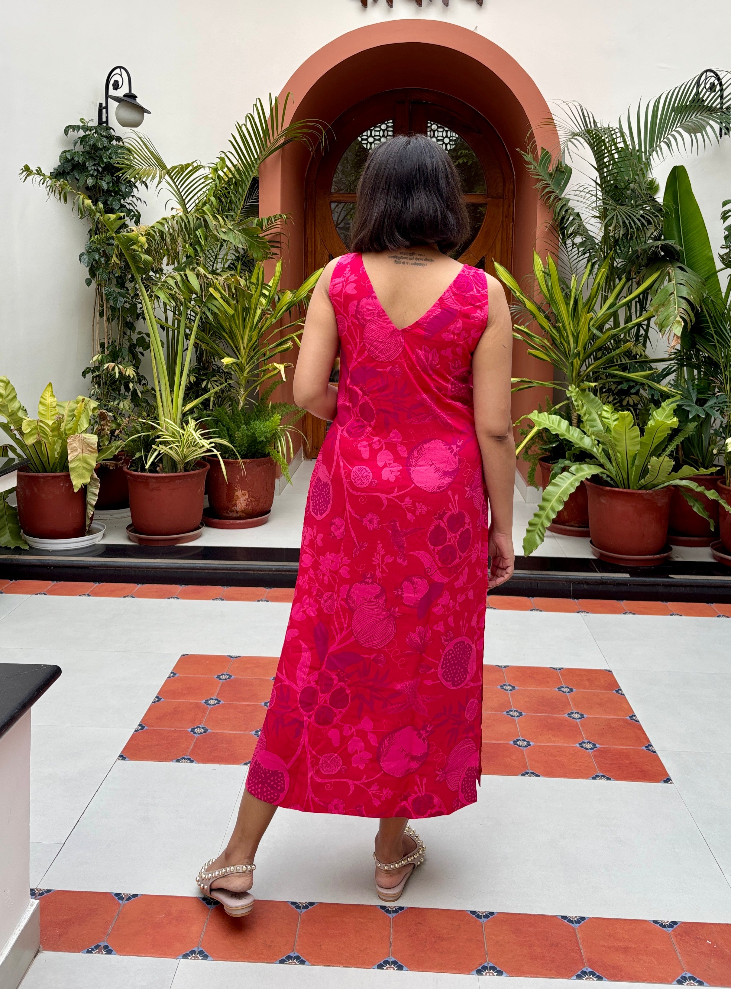 Pomegranate Midi Dress