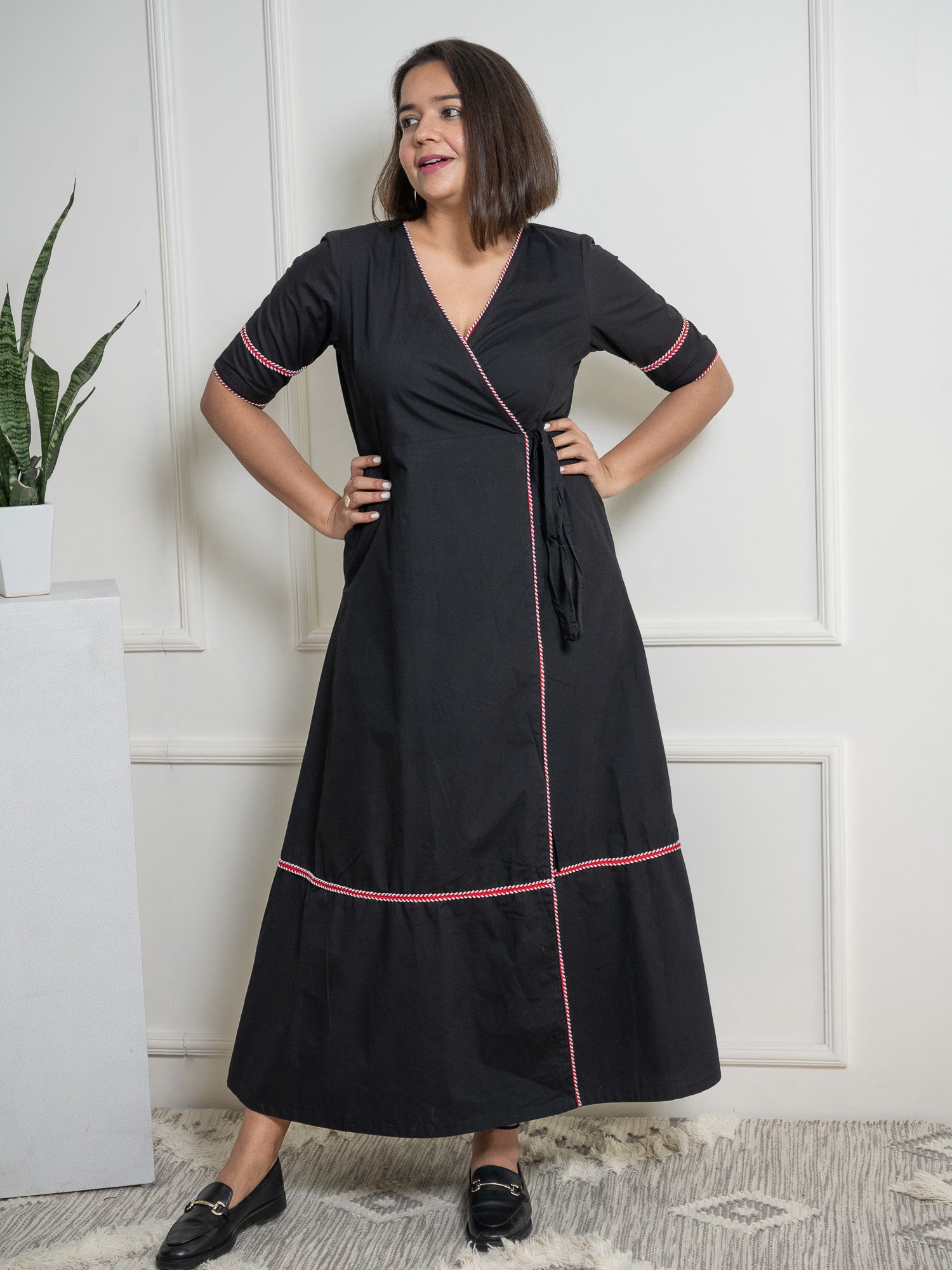Black Wraparound Maxi Dress image 0