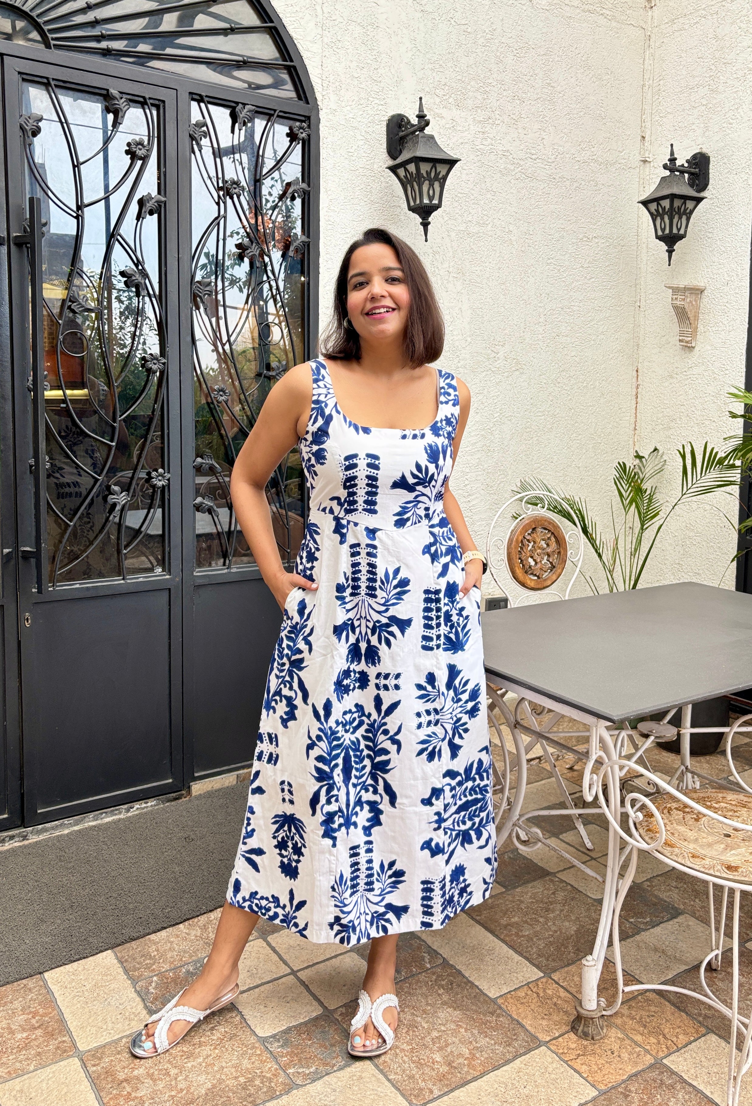 Indigo Garden Cotton Long Dress image 2