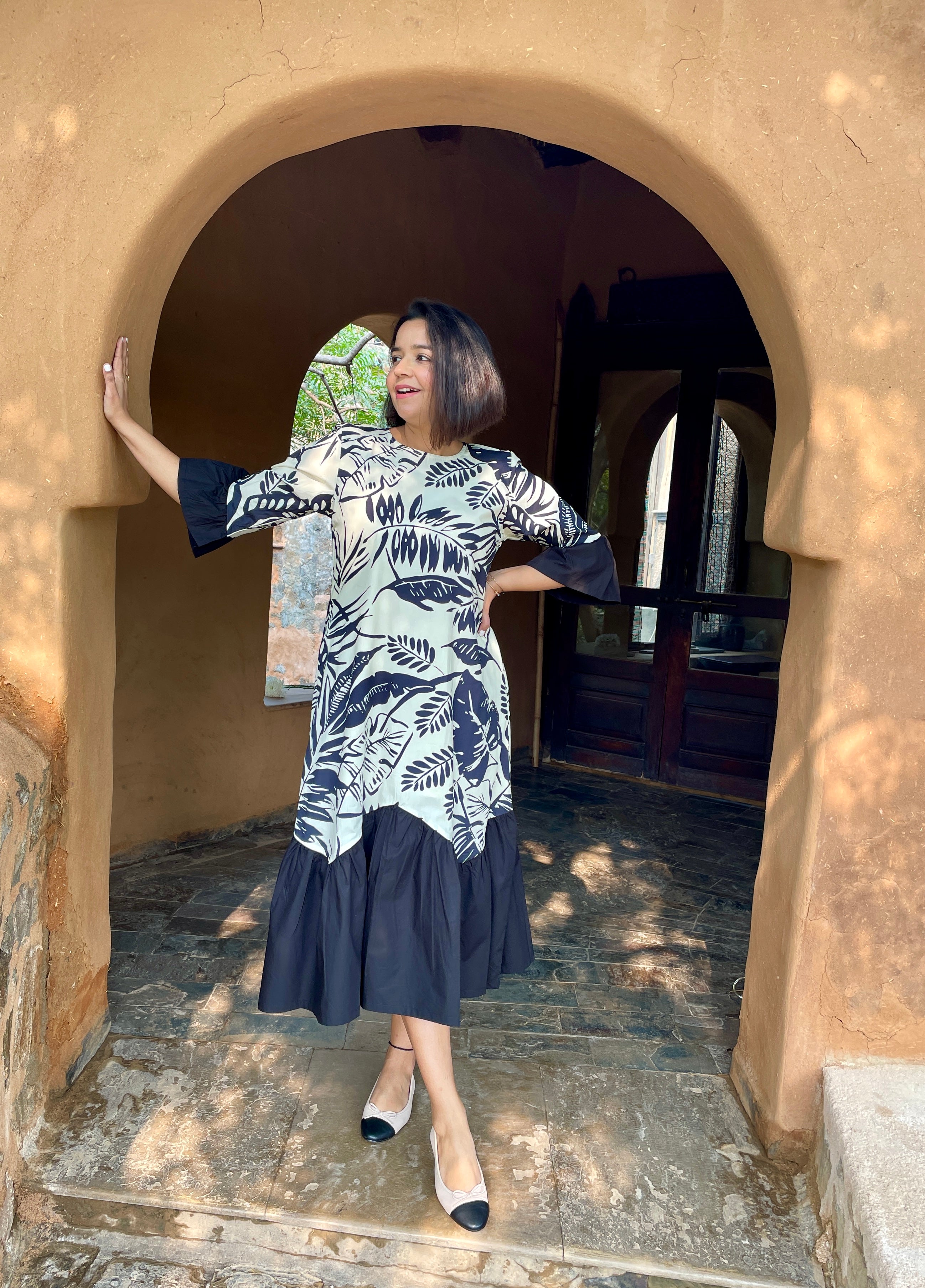 Printed Zigzag Midi Dress image 2