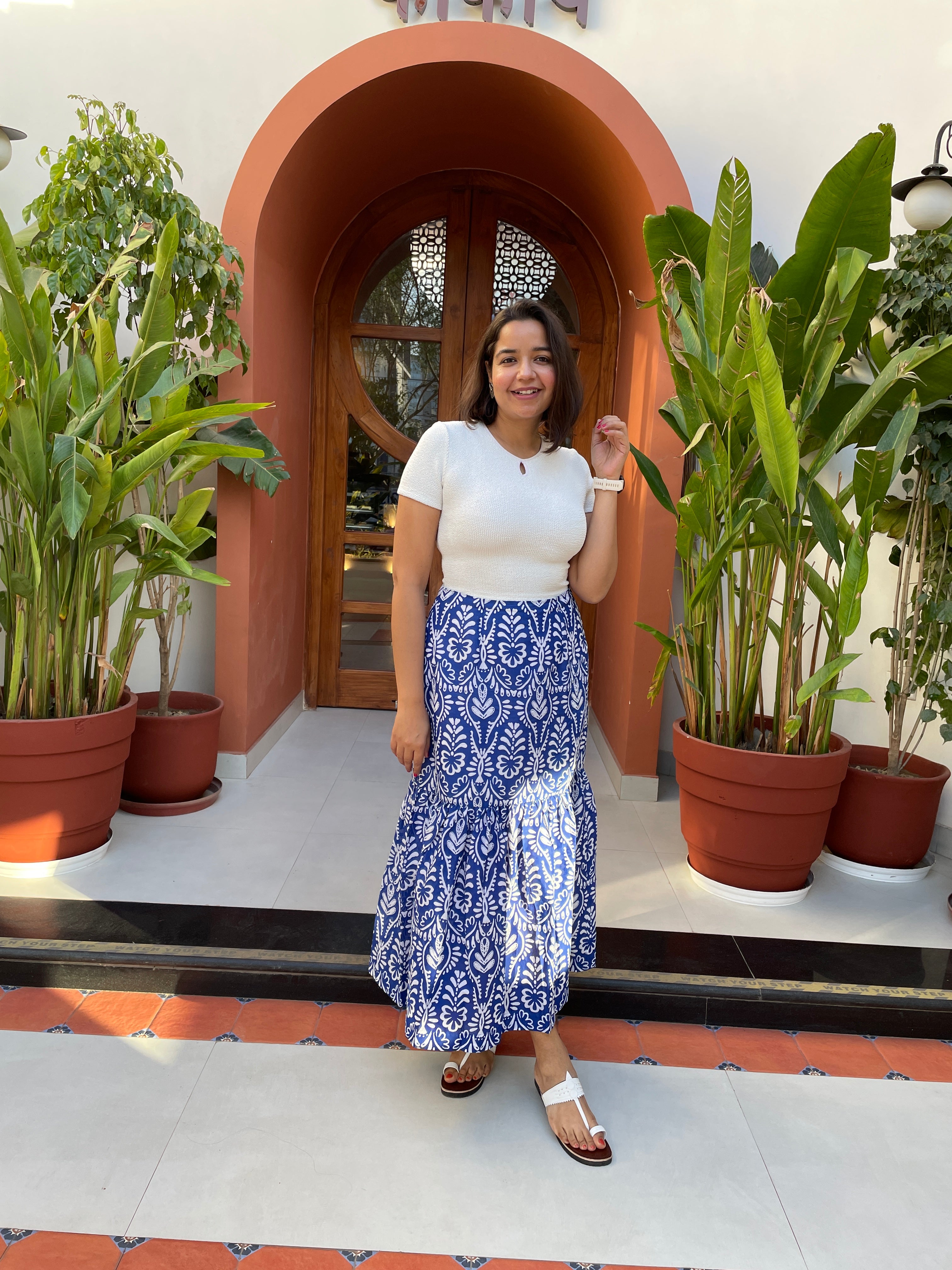 Blue Printed Maxi Skirt image 5