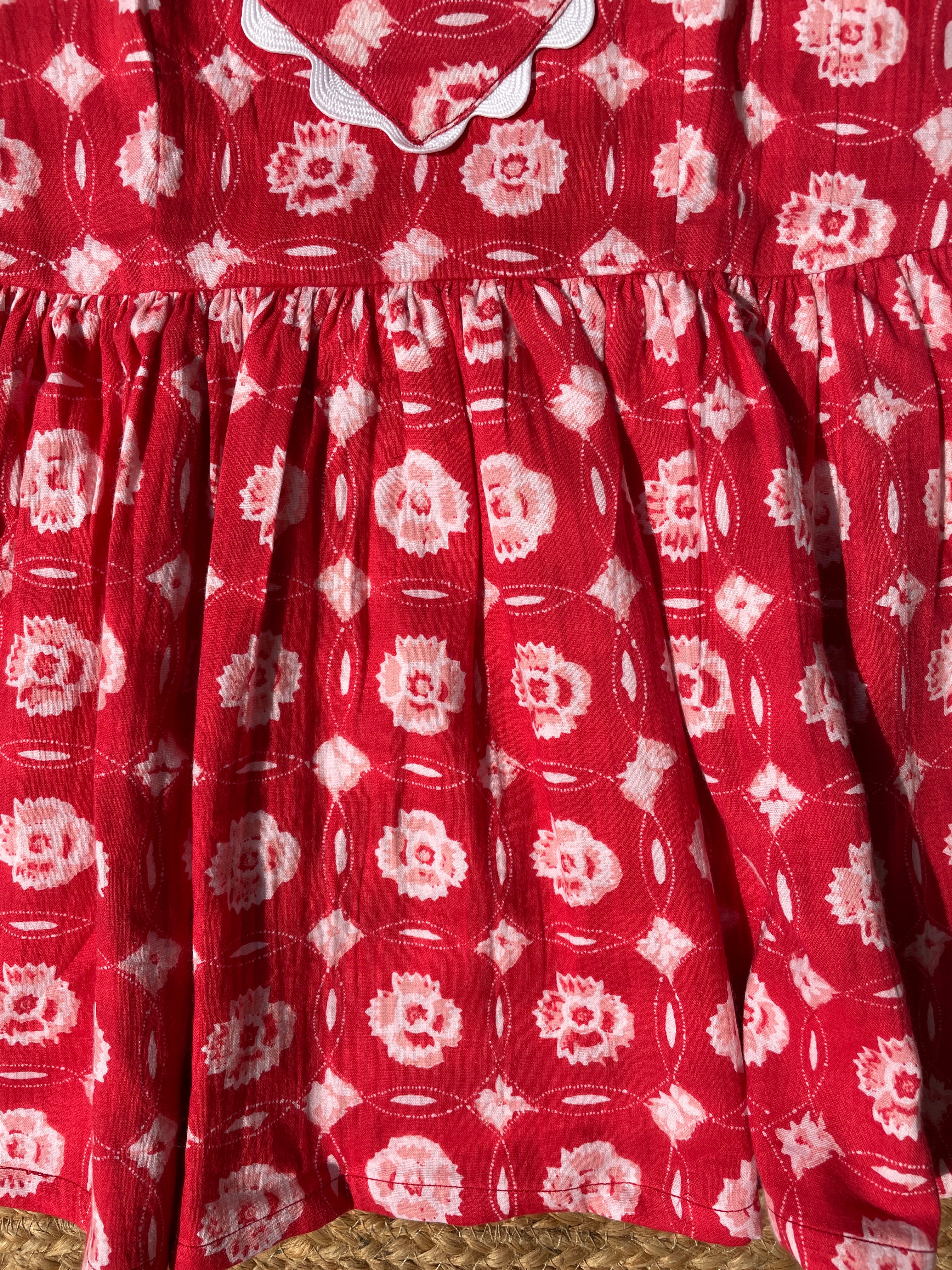 Red Tie Up Girls Dress image 2