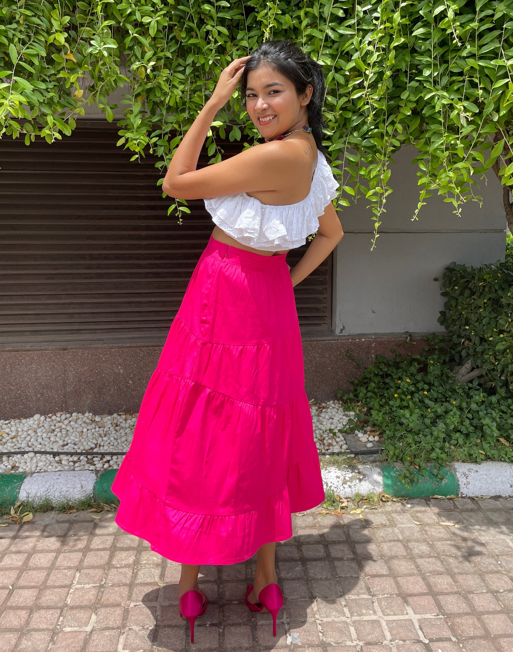 Magenta Zigzag Skirt image 2