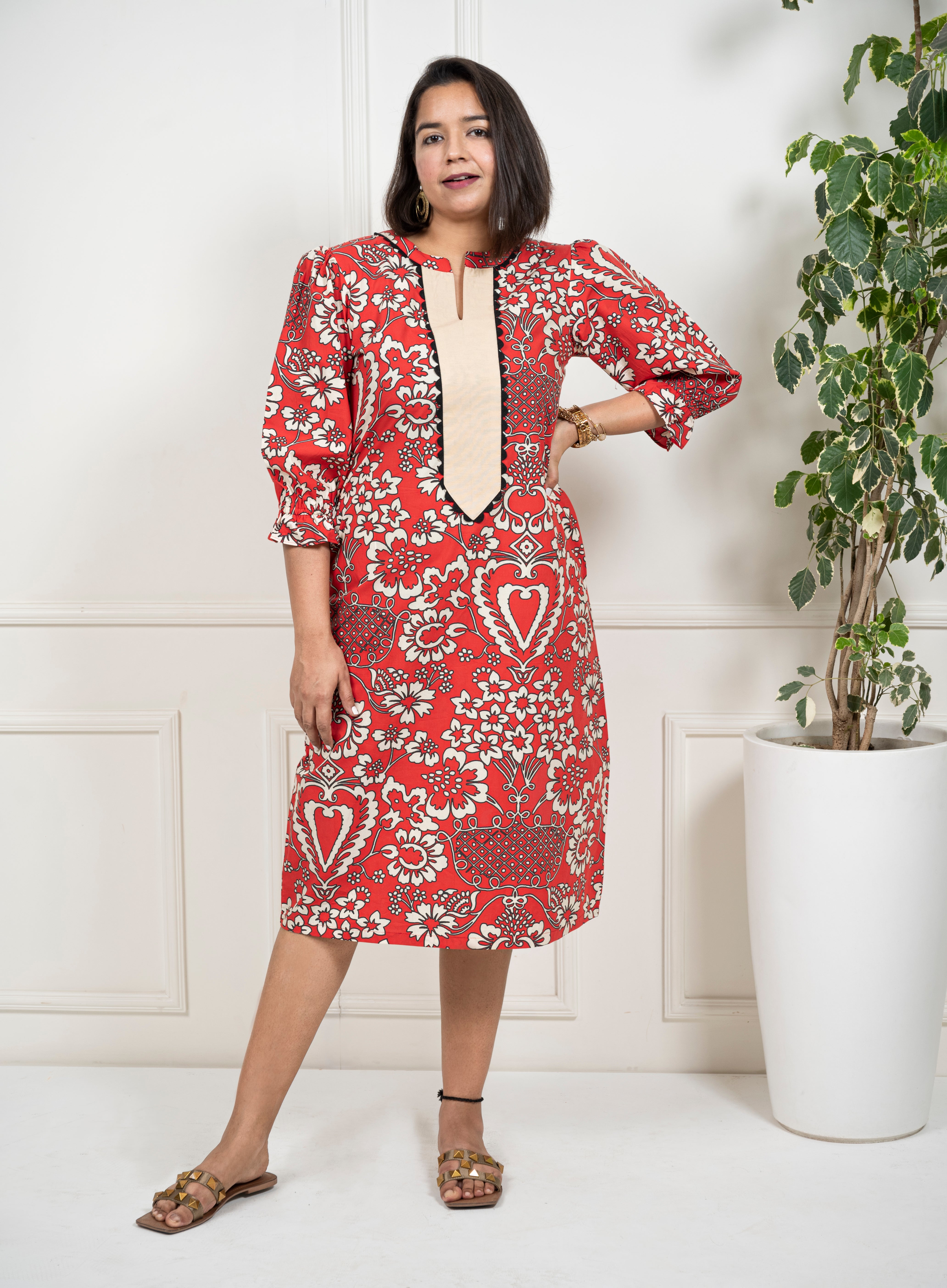 Turkish Red Midi Dress image 0