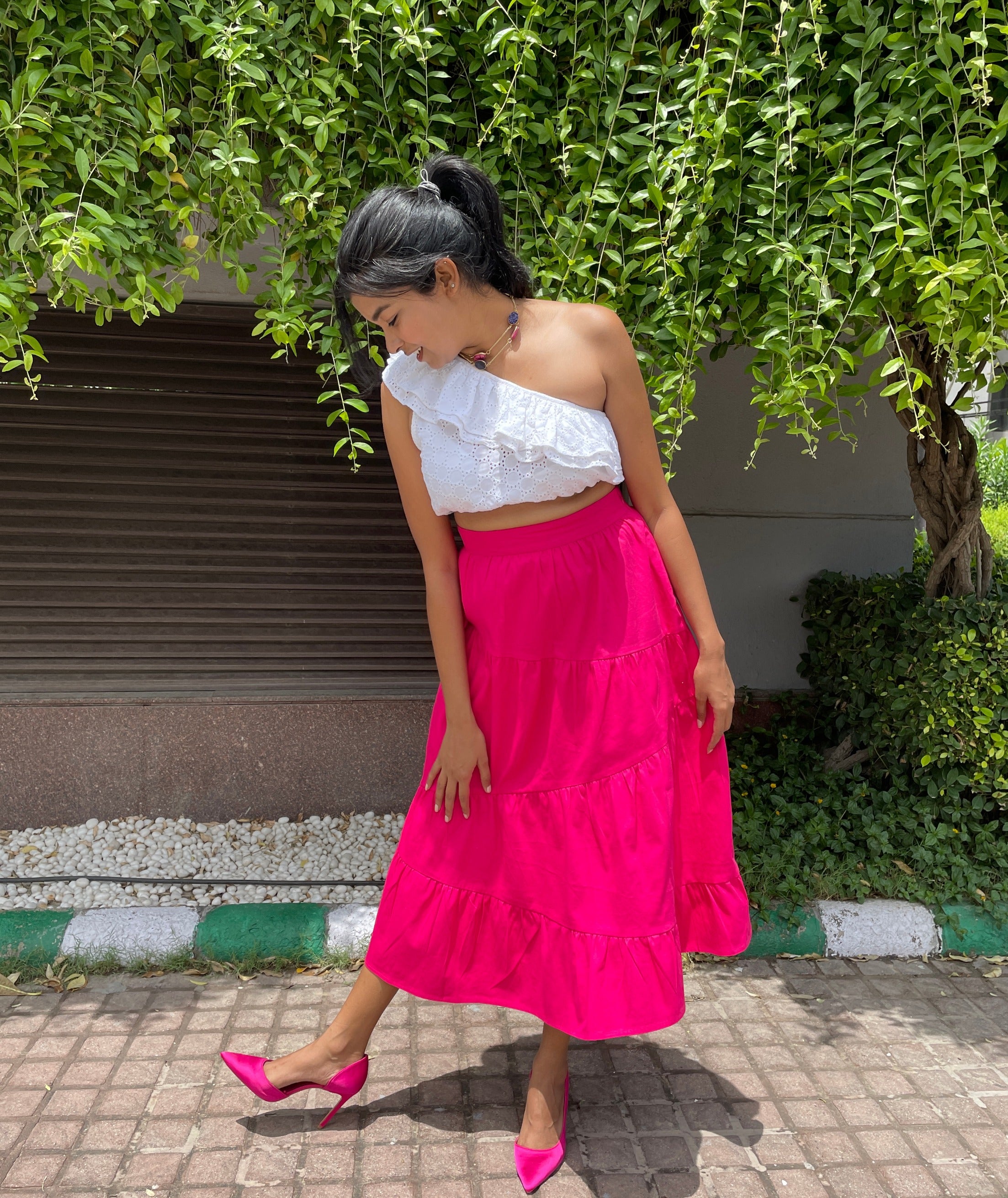 Magenta Zigzag Skirt image 1