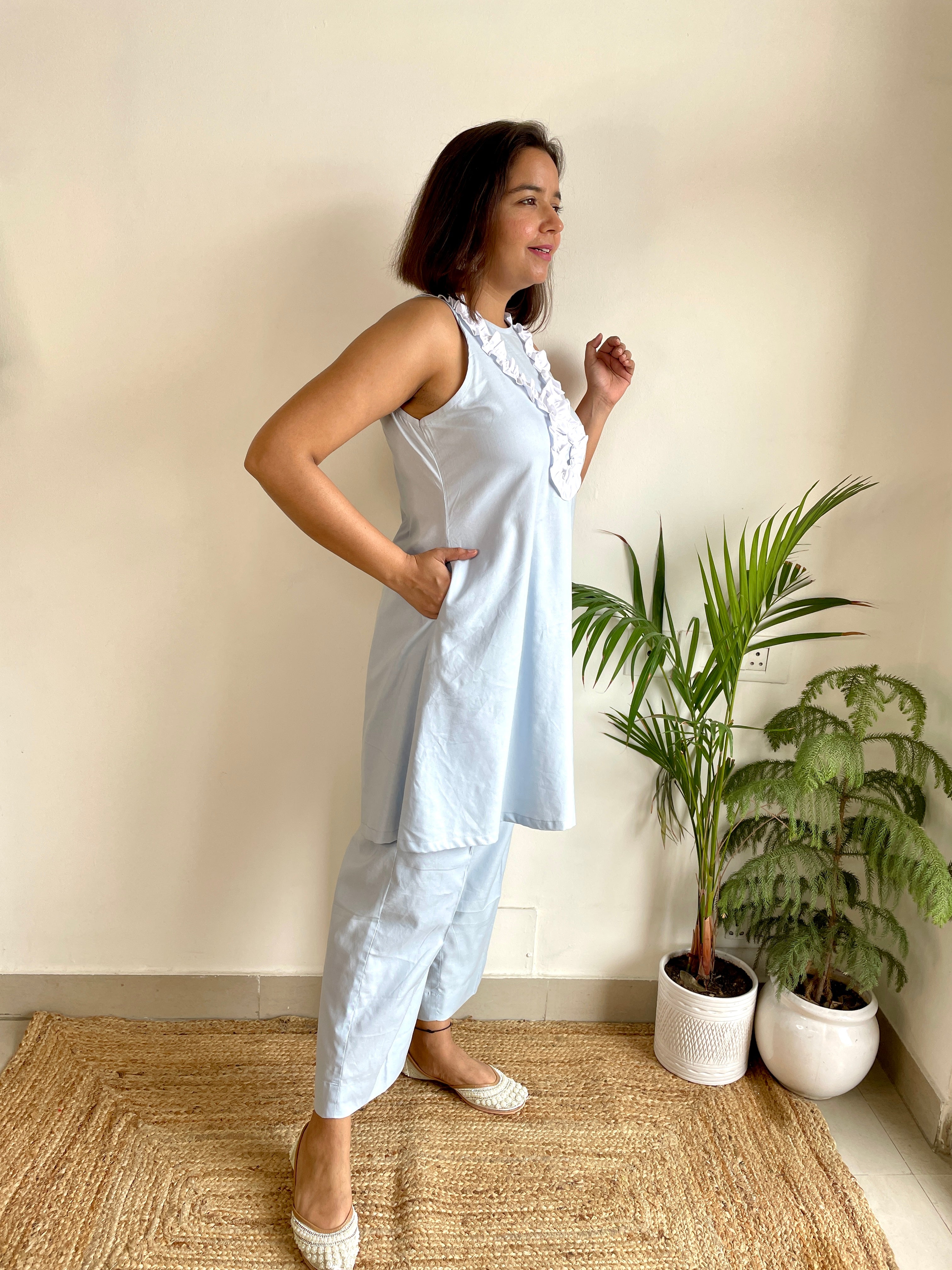 Powder Blue Kurta Set image 1